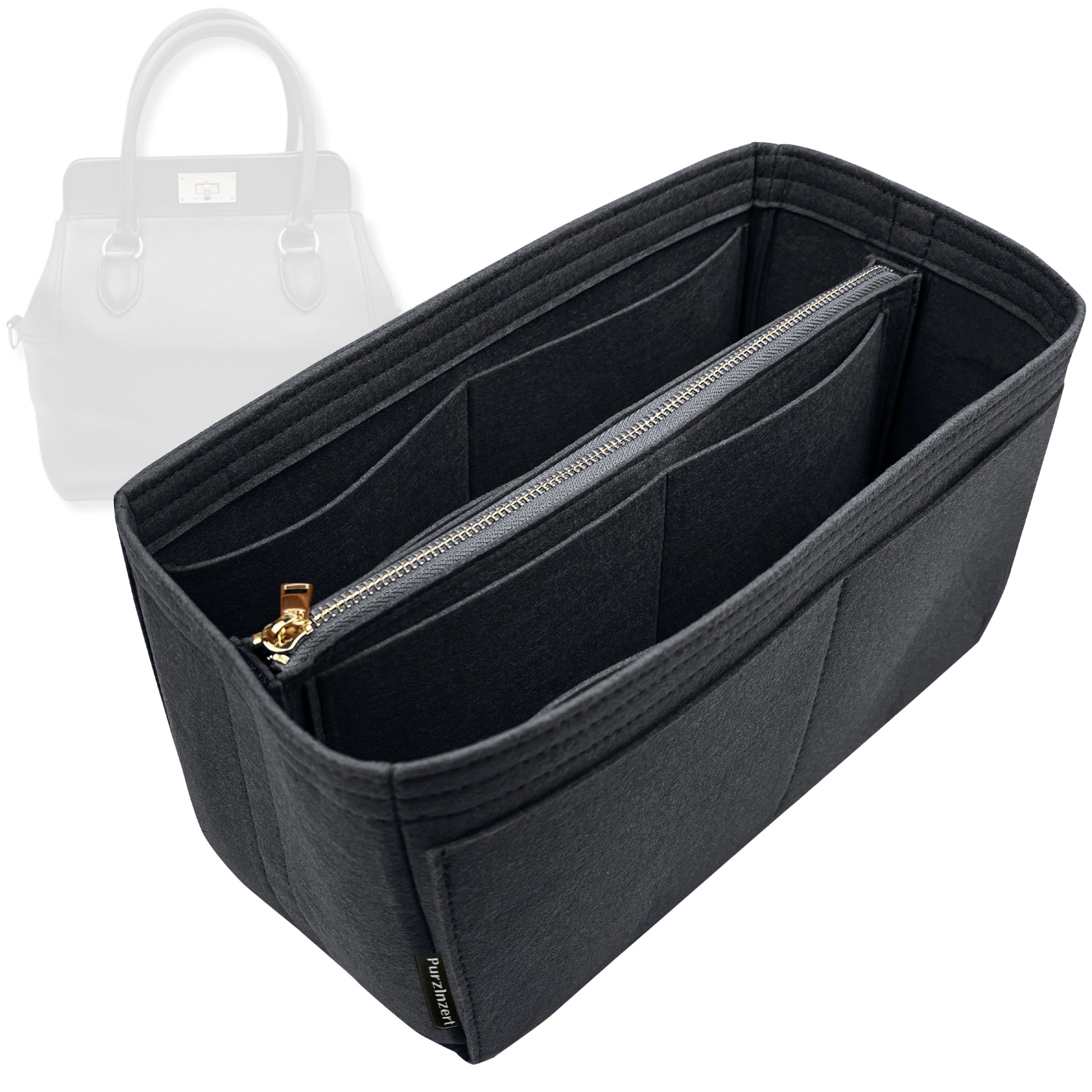 Bag Insert for (Hermes, Toolbox 20) Organizer Tote Purse Organiser Liner Shaper [Premium Felt Material]
