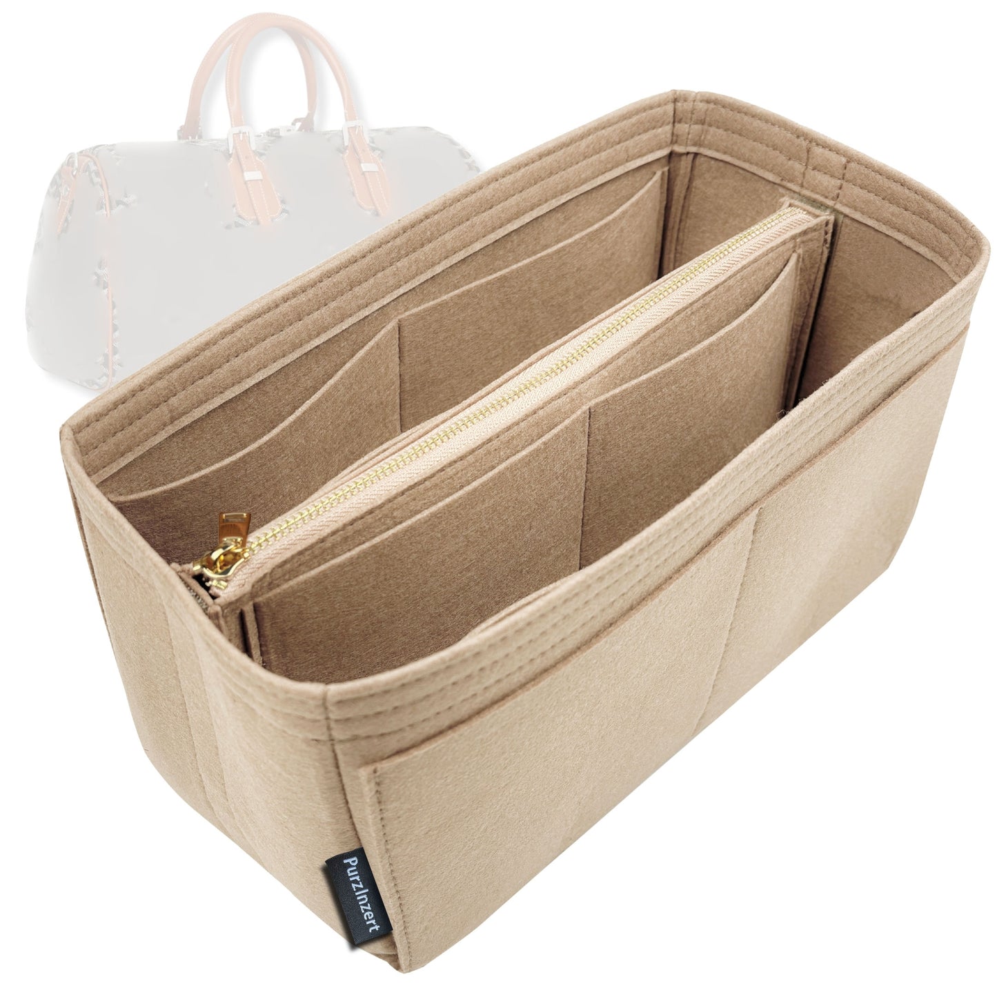 Bag Insert for (Goyard, Boston 50 bag) Organizer Tote Purse Organiser Liner Shaper [Premium Felt Material]