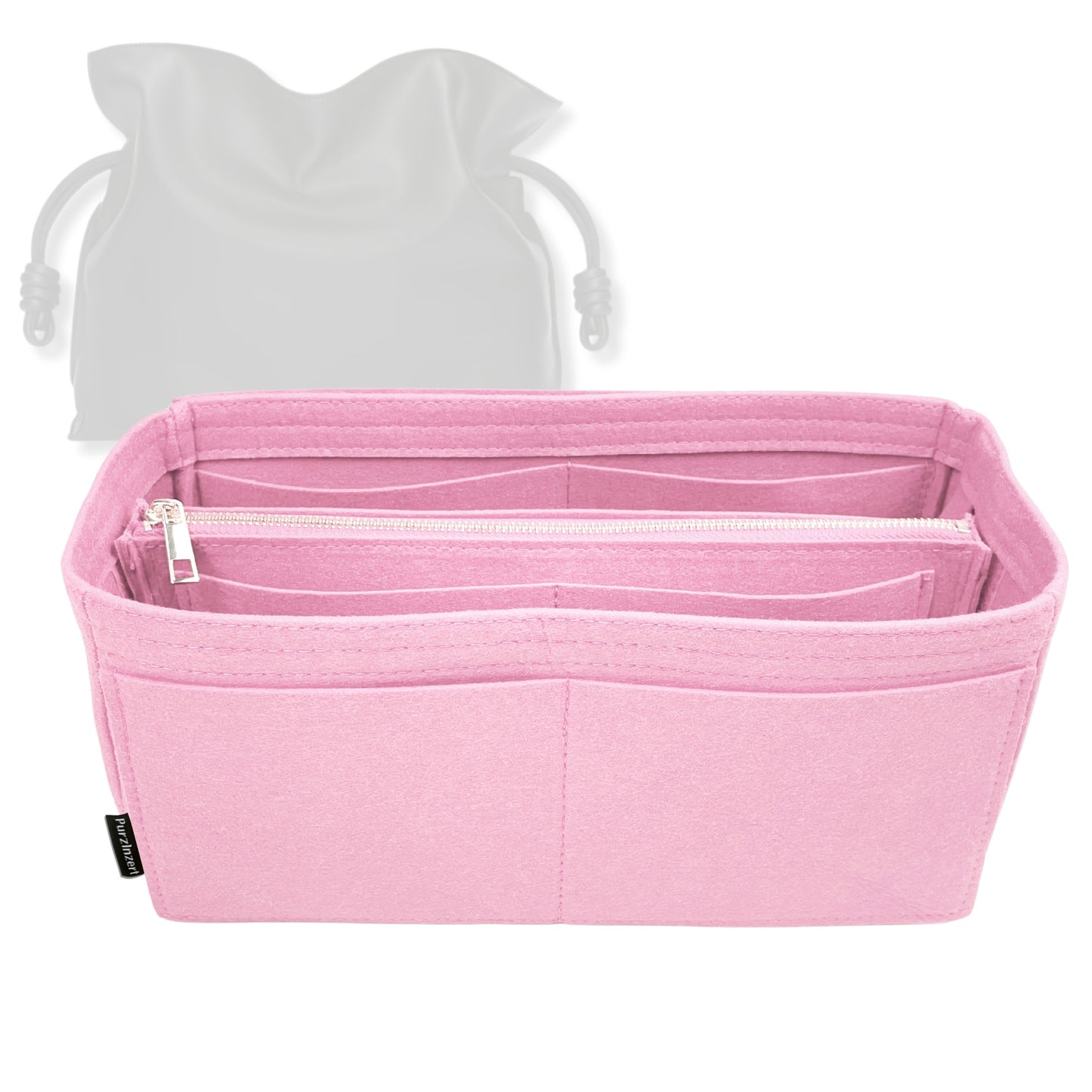 Bag Insert for (Loewe, Large Flamenco Clutch) Organizer Tote Purse Organiser Liner Shaper [Premium Felt Material]