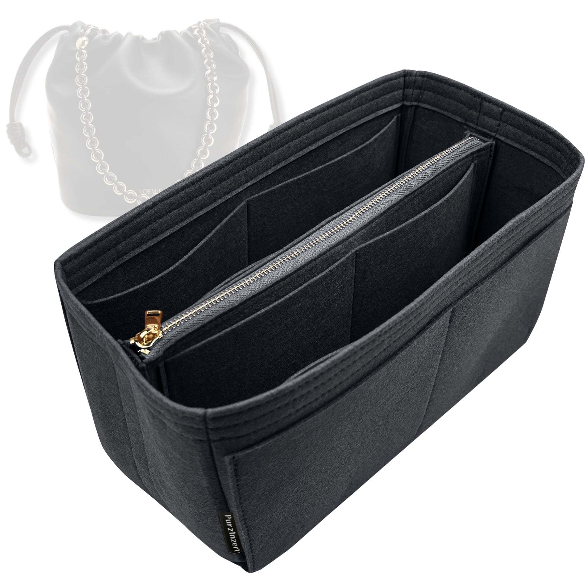 Bag Insert for (Loewe, Flamenco Purse Bucket) Organizer Tote Purse Organiser Liner Shaper [Premium Felt Material]