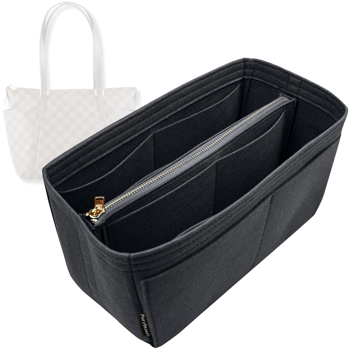 Bag Insert for (LV, Totally MM (Medium)) Organizer Tote Purse Organiser Liner Shaper [Premium Felt Material]