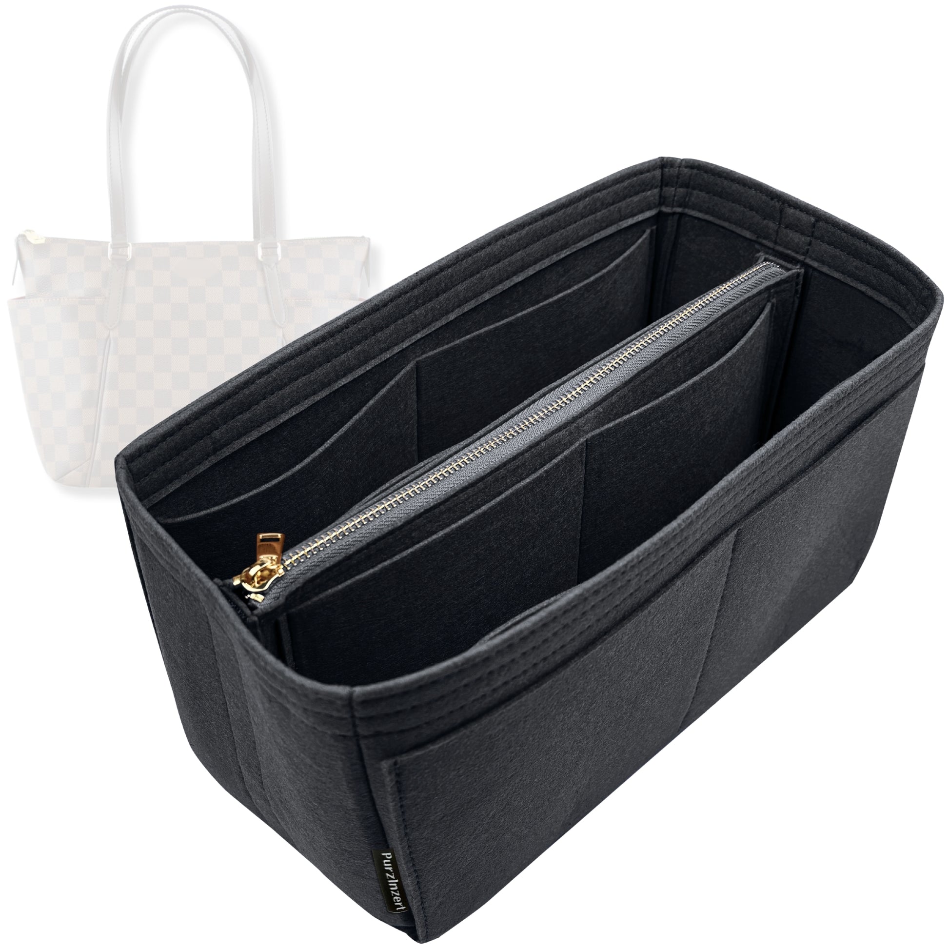 Bag Insert for (LV, Totally MM (Medium)) Organizer Tote Purse Organiser Liner Shaper [Premium Felt Material]