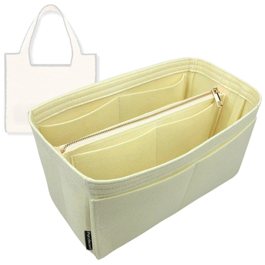Bag Insert for (Loewe, Medium Font Tote in raffia) Organizer Tote Purse Organiser Liner Shaper [Premium Felt Material]