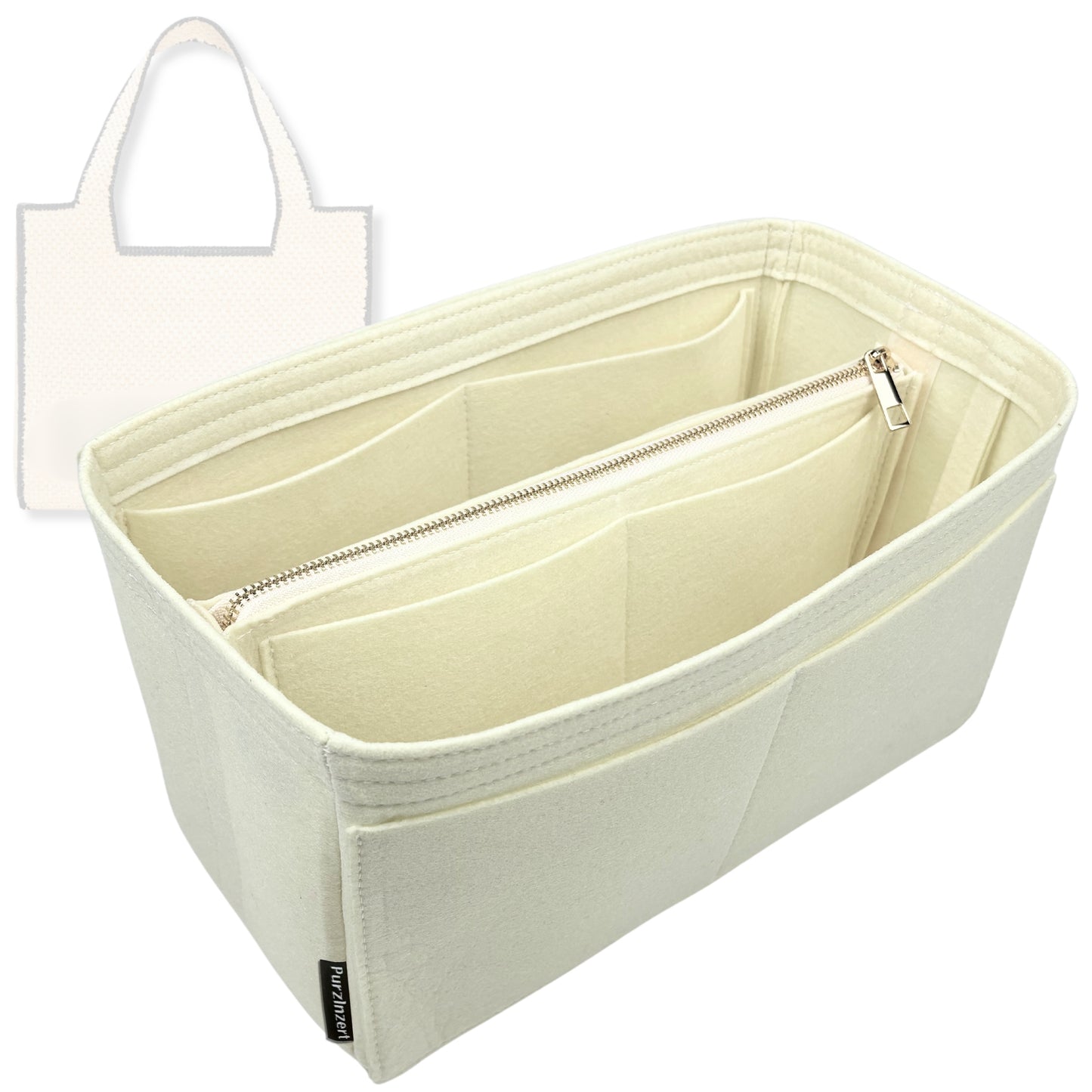 Bag Insert for (Loewe, Small Font Tote in raffia) Organizer Tote Purse Organiser Liner Shaper [Premium Felt Material]
