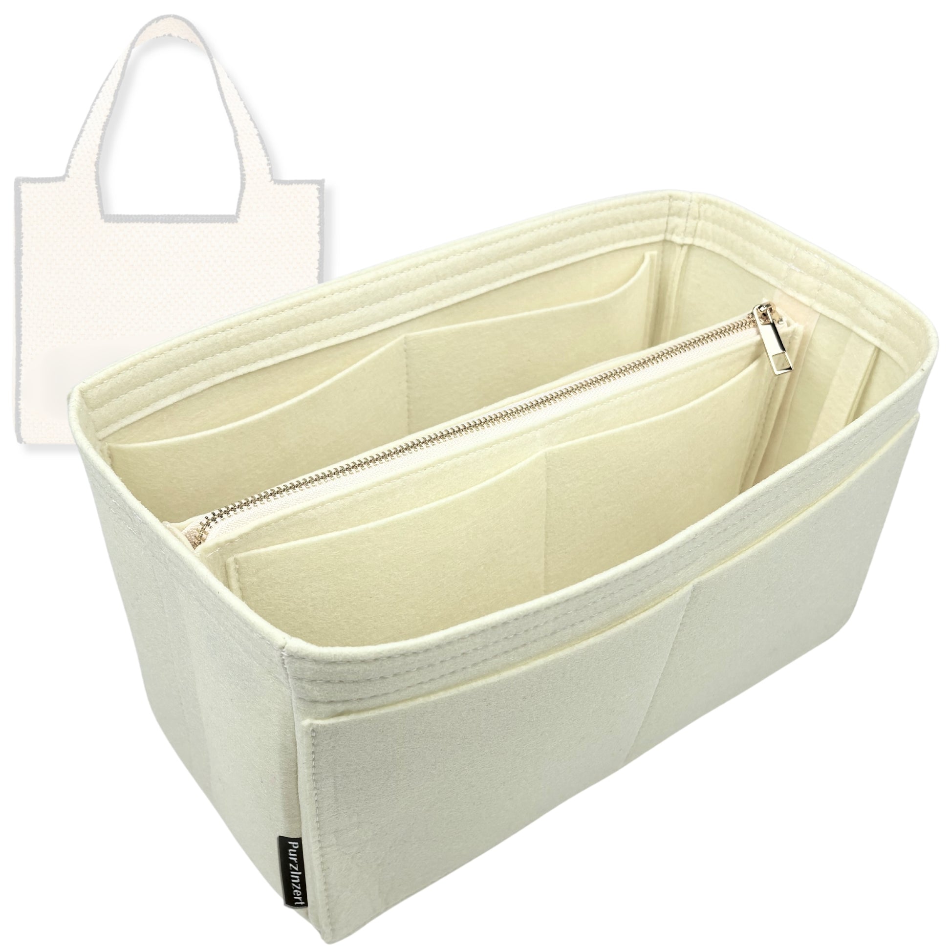 Bag Insert for (Loewe, Small Font Tote in raffia) Organizer Tote Purse Organiser Liner Shaper [Premium Felt Material]