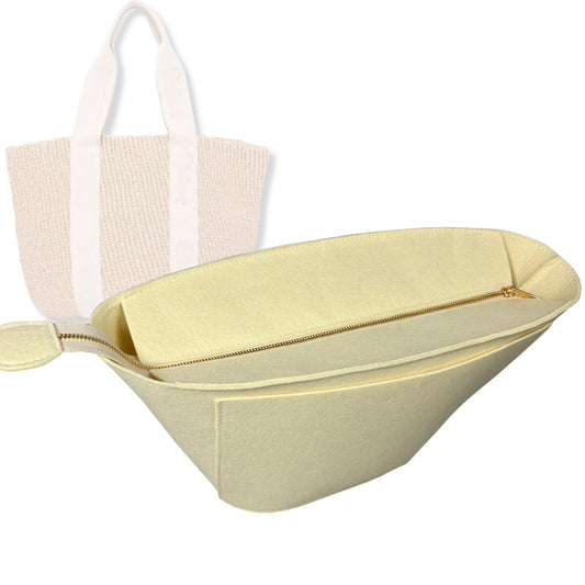 Bag Insert for (Chloe, Large Woody Basket) Organizer Tote Purse Organiser Liner Shaper [Premium Felt Material]
