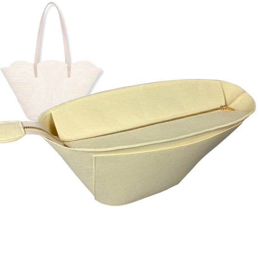 Bag Insert for (Celine, Classic Panier Braided Triomphe Small) Organizer Tote Purse Organiser Liner Shaper [Premium Felt Material]