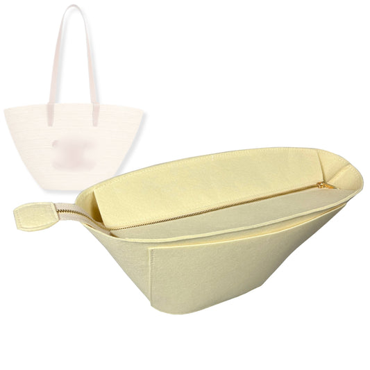 Bag Insert for (Celine, Classic Panier in Raffia and Calfskin Medium) Organizer Tote Purse Organiser Liner Shaper [Premium Felt Material]