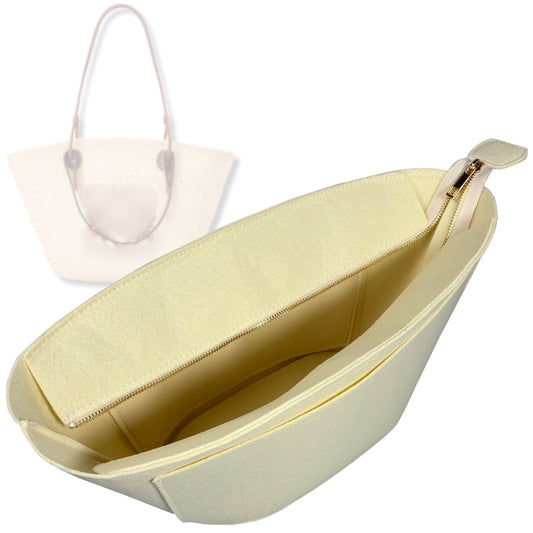 Bag Insert for (Loewe, Medium Anagram Basket bag in iraca palm and calfskin) Organizer Tote Purse Organiser Liner Shaper [Premium Felt Material]