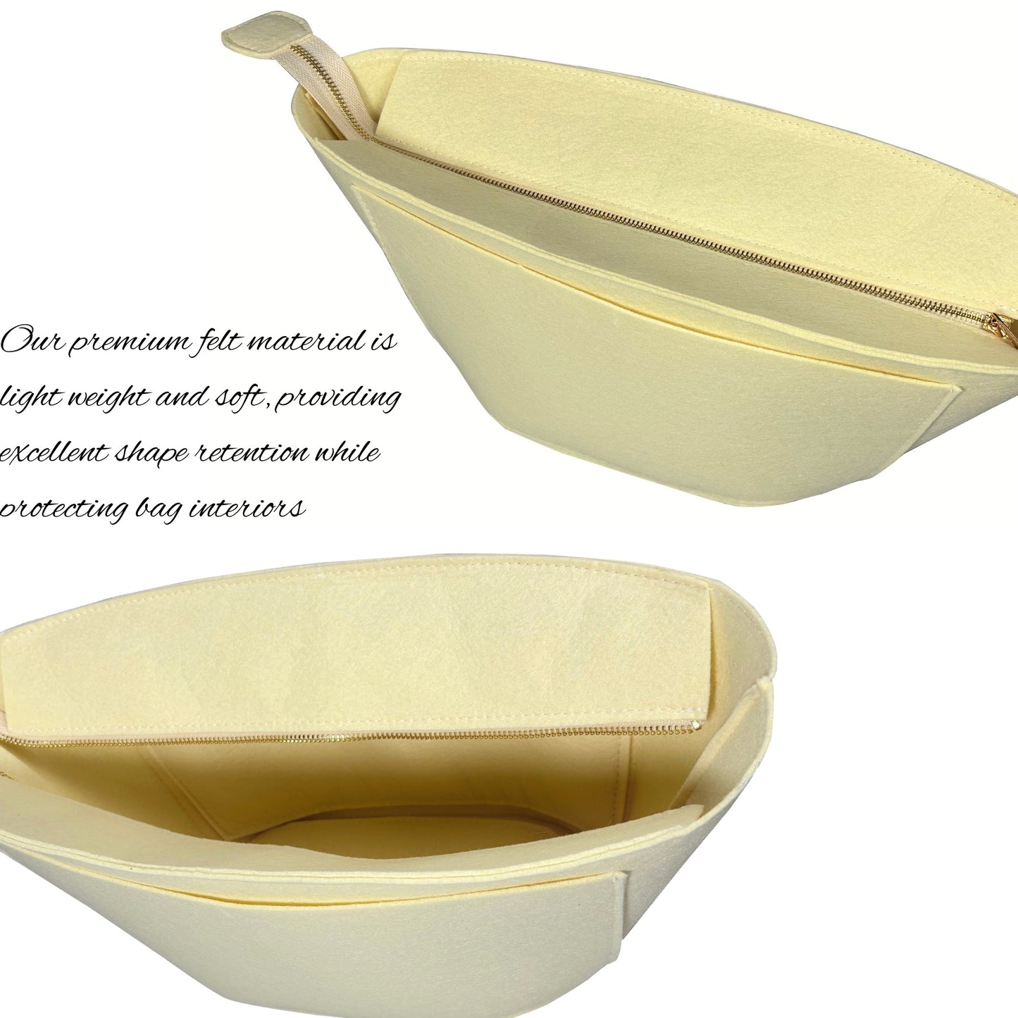 Bag Insert for (Loewe, Small Anagram Basket bag in iraca palm and calfskin) Organizer of Felt Fabric
