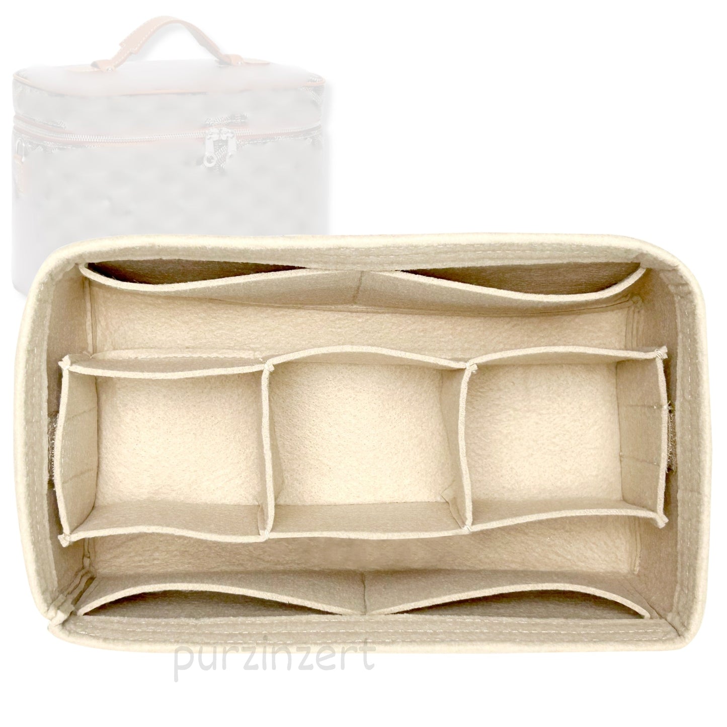 Bag Insert for (Goyard, Muse Vanity Case) Organizer Tote Purse Organiser Liner Shaper [Premium Felt Material]