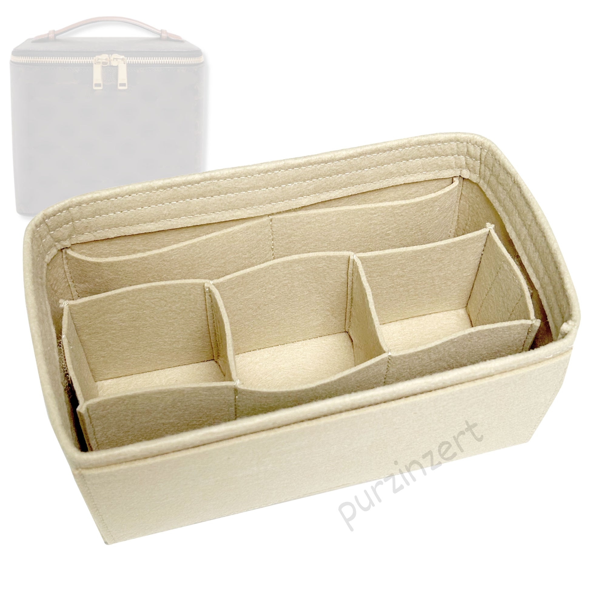 Bag Insert for (Celine, SQUARE VANITY CASE) Organizer Tote Purse Organiser Liner Shaper [Premium Felt Material]