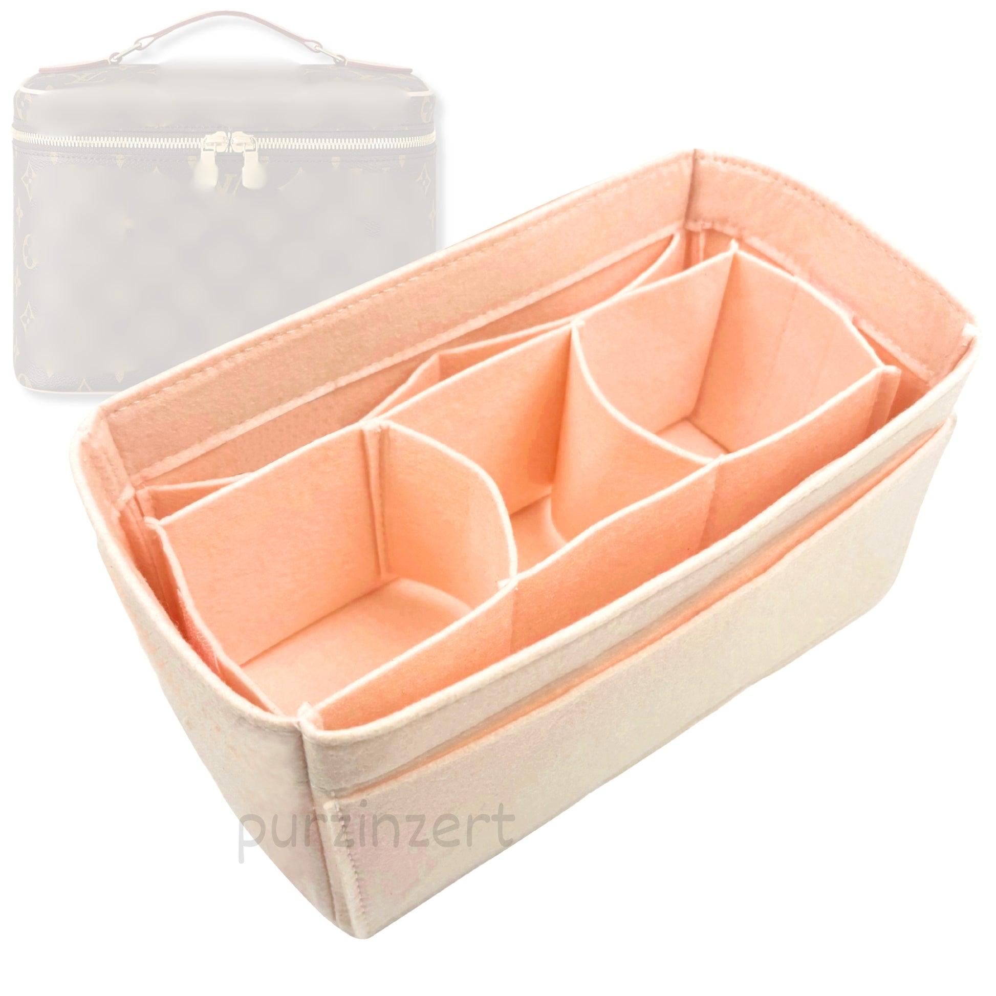 Bag Insert for (LV, Vanity PM) Organizer Tote Purse Organiser Liner Shaper [Premium Felt Material]