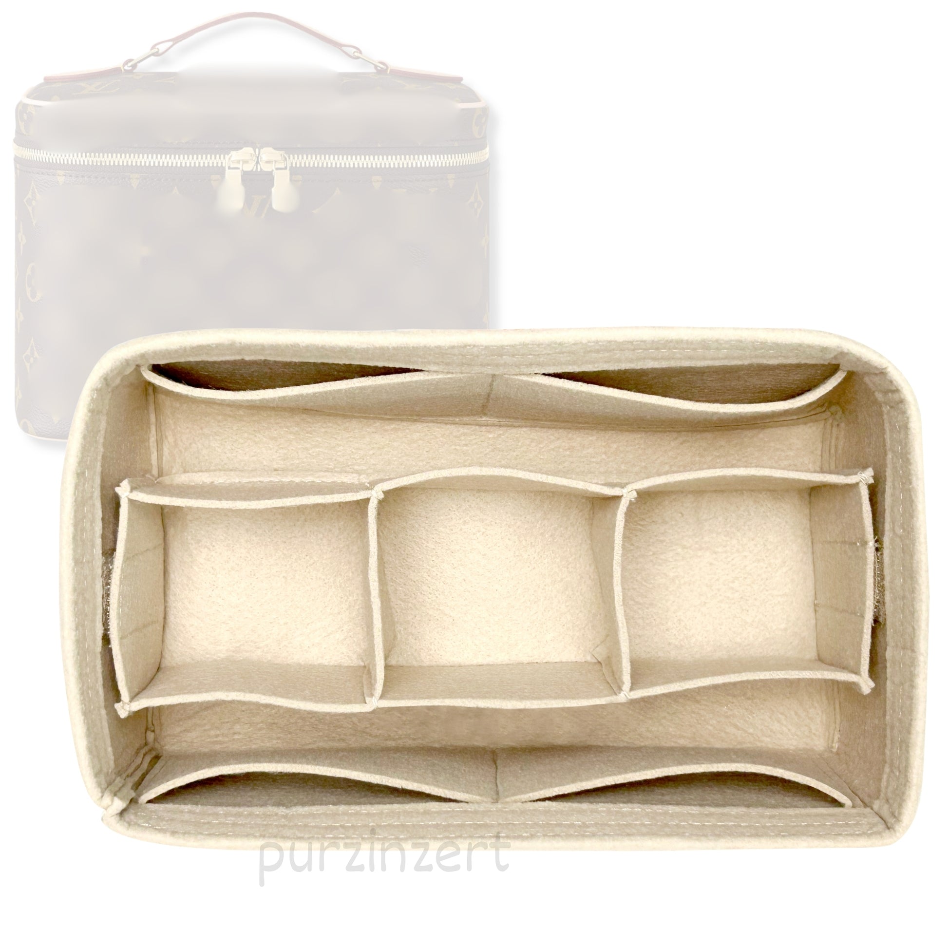 Bag Insert for (LV, Nice Vanity) Organizer Tote Purse Organiser Liner Shaper [Premium Felt Material]