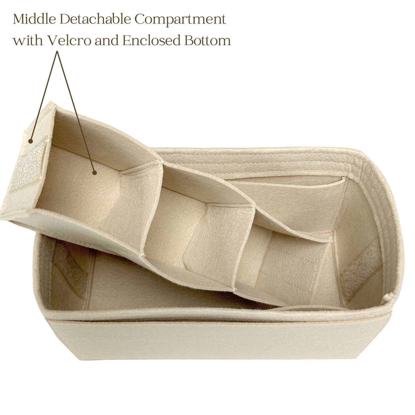 Bag Insert for (Goyard, Bowling 25 Toiletry Bag) Organizer of Felt Fabric