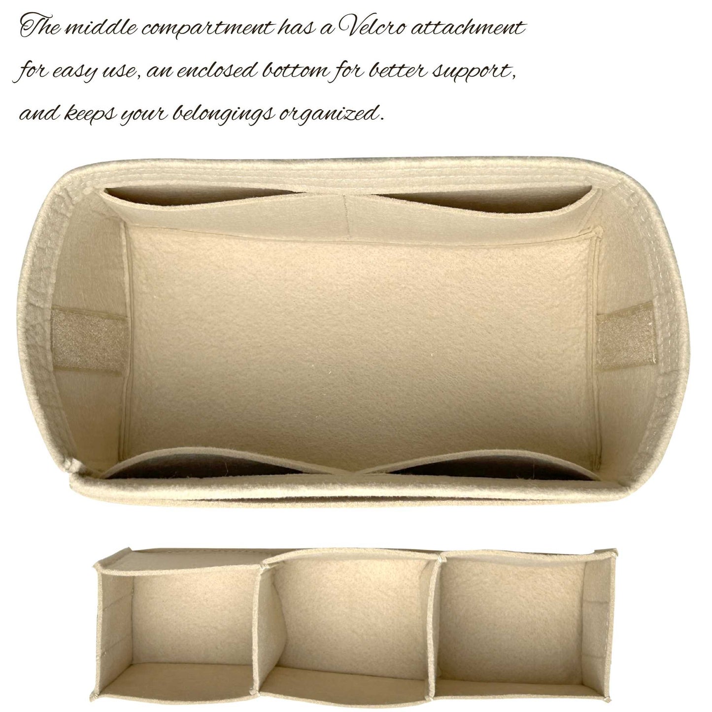 Bag Insert for (Goyard, Bowling 25 Toiletry Bag) Organizer of Felt Fabric