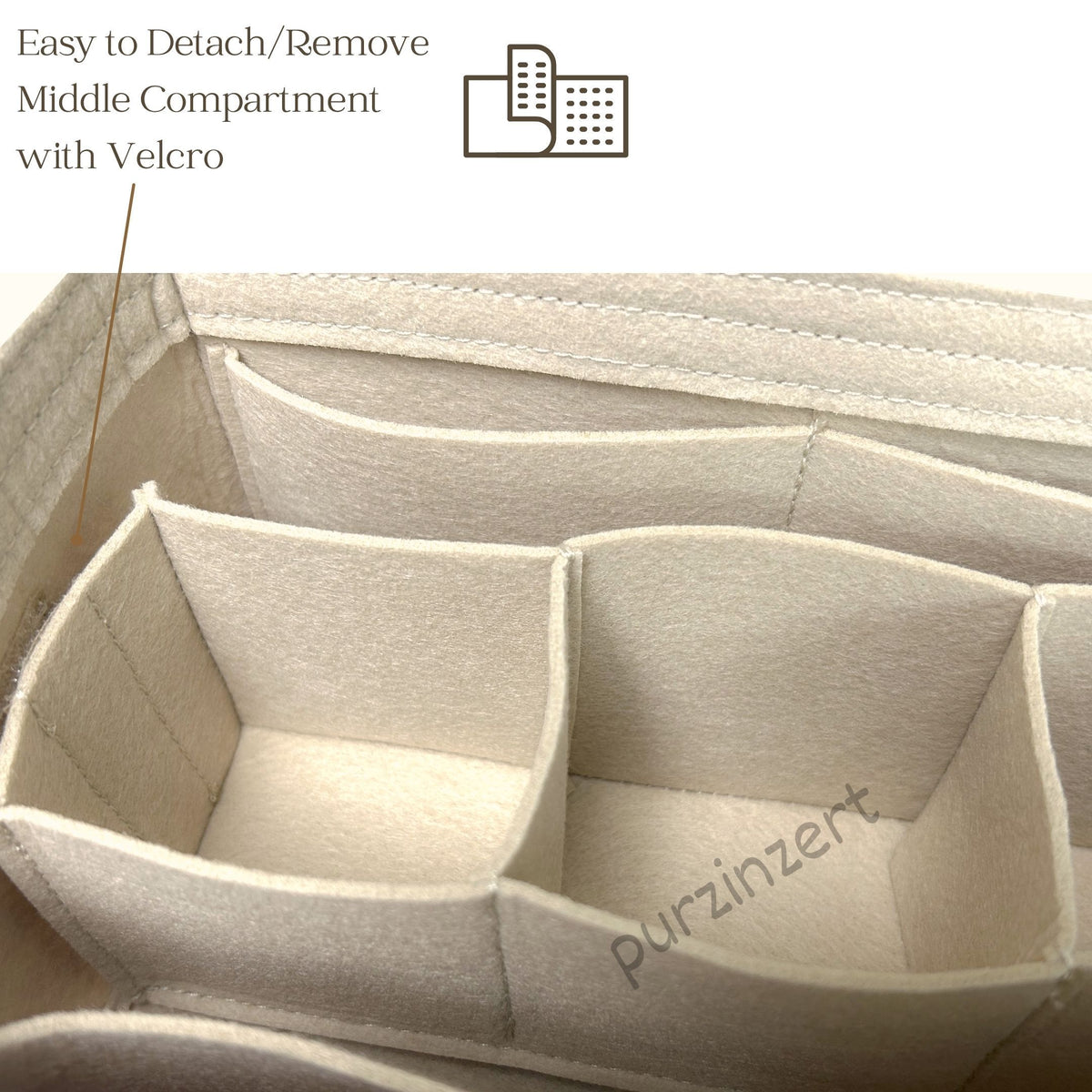 Bag Insert for (LV, M11750 Toiletry Bag) Organizer of Felt Fabric