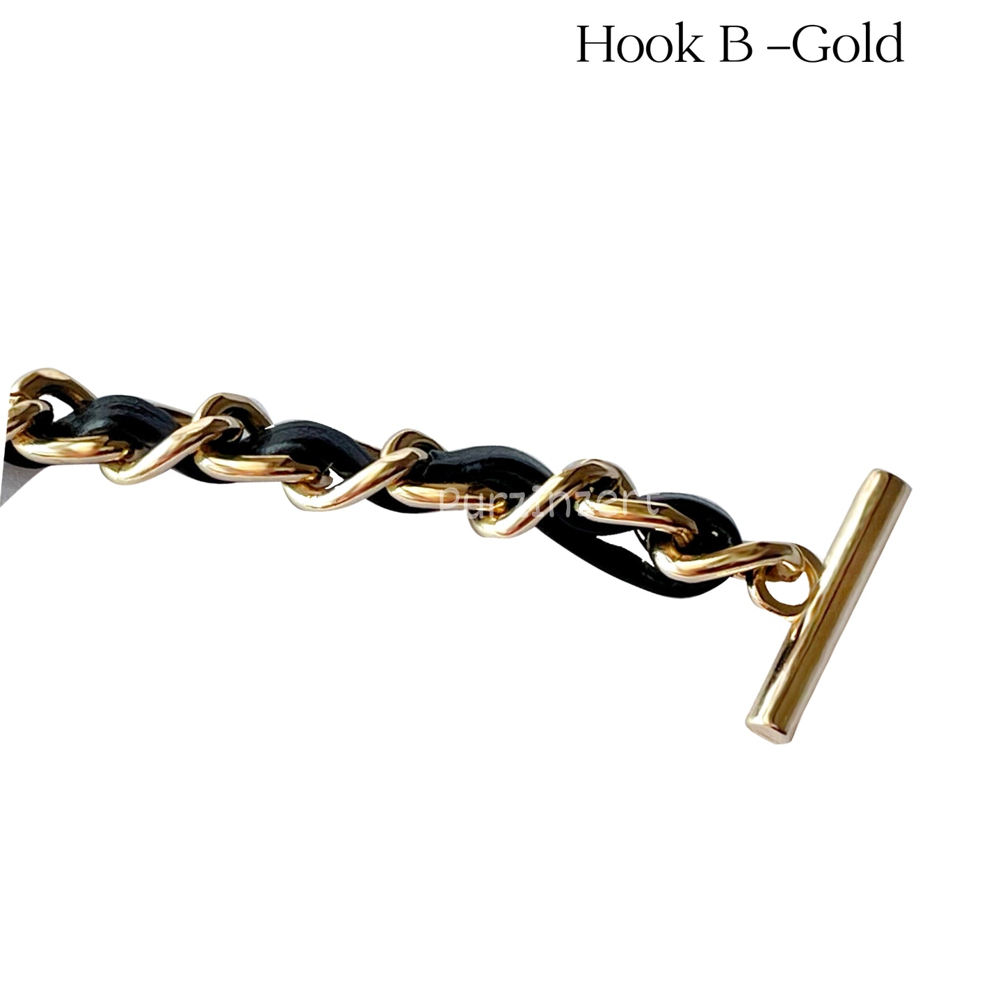 【Hook B-Gold】Conversion Kit for (Chanel Classic Flap Card Holder) to Crossbody Bag, DIY Wallet Handbag, Felt Insert with 120cm Leather Chain