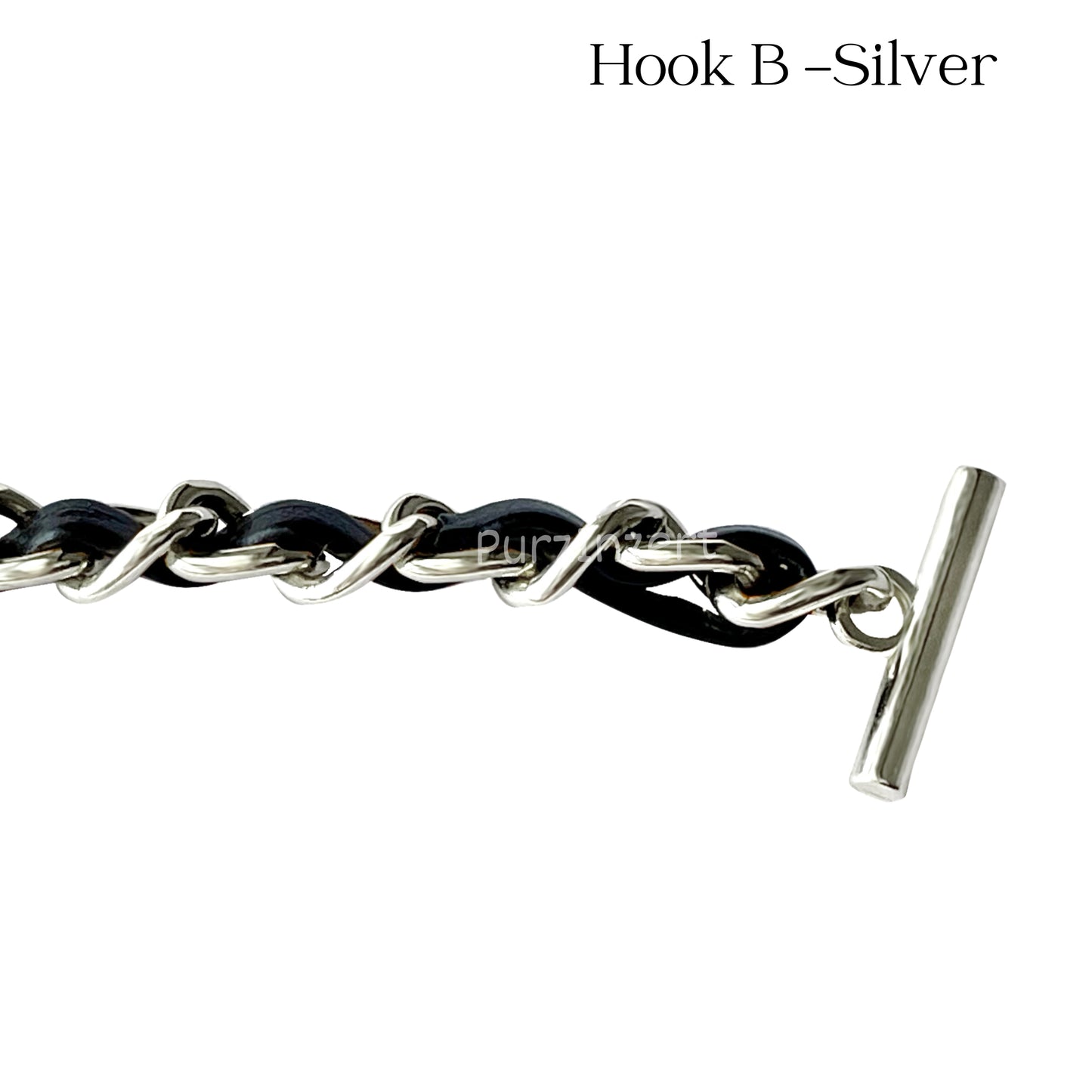 【Hook B-Silver】Conversion Kit for (Chanel Classic Flap Card Holder) to Crossbody Bag, DIY Wallet Handbag, Felt Insert with 120cm Leather Chain