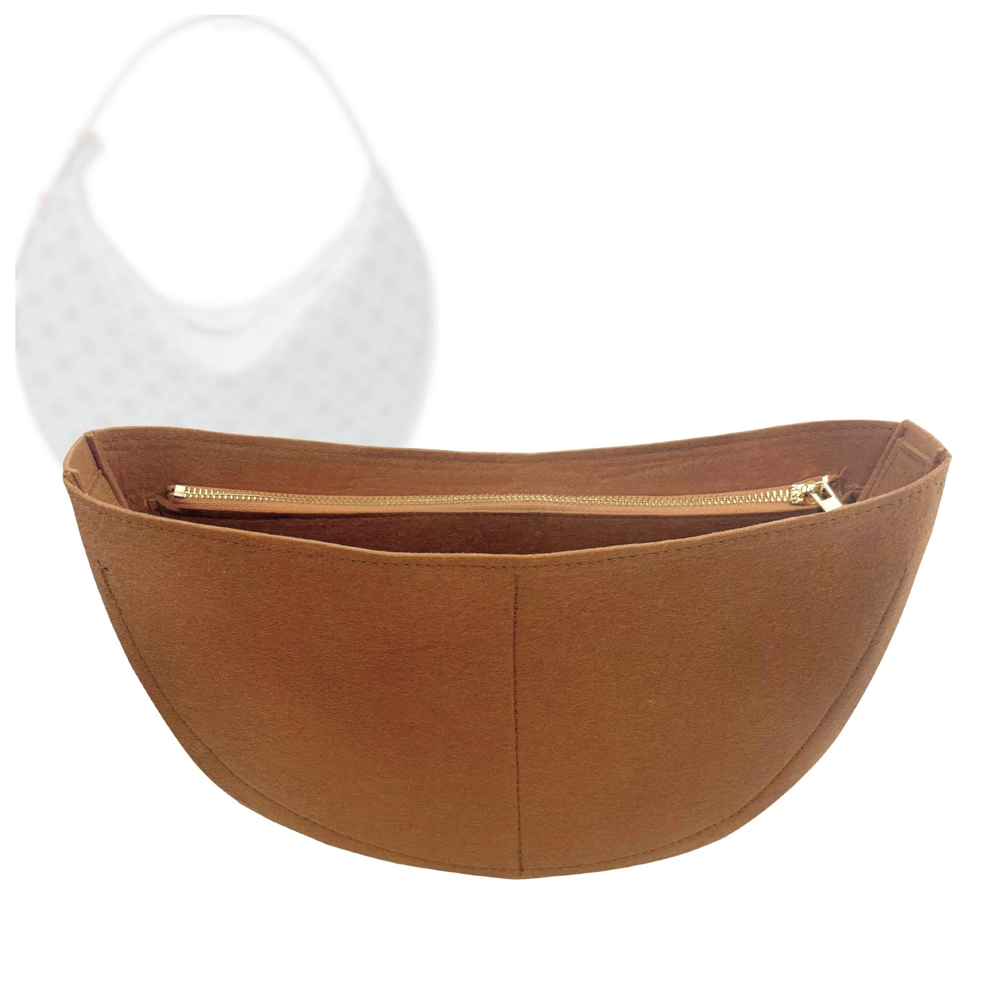 Bag Insert for (Tory Burch, T Monogram Balloon Bag) Organizer Tote Purse Organiser Liner Shaper [Premium Felt Material]
