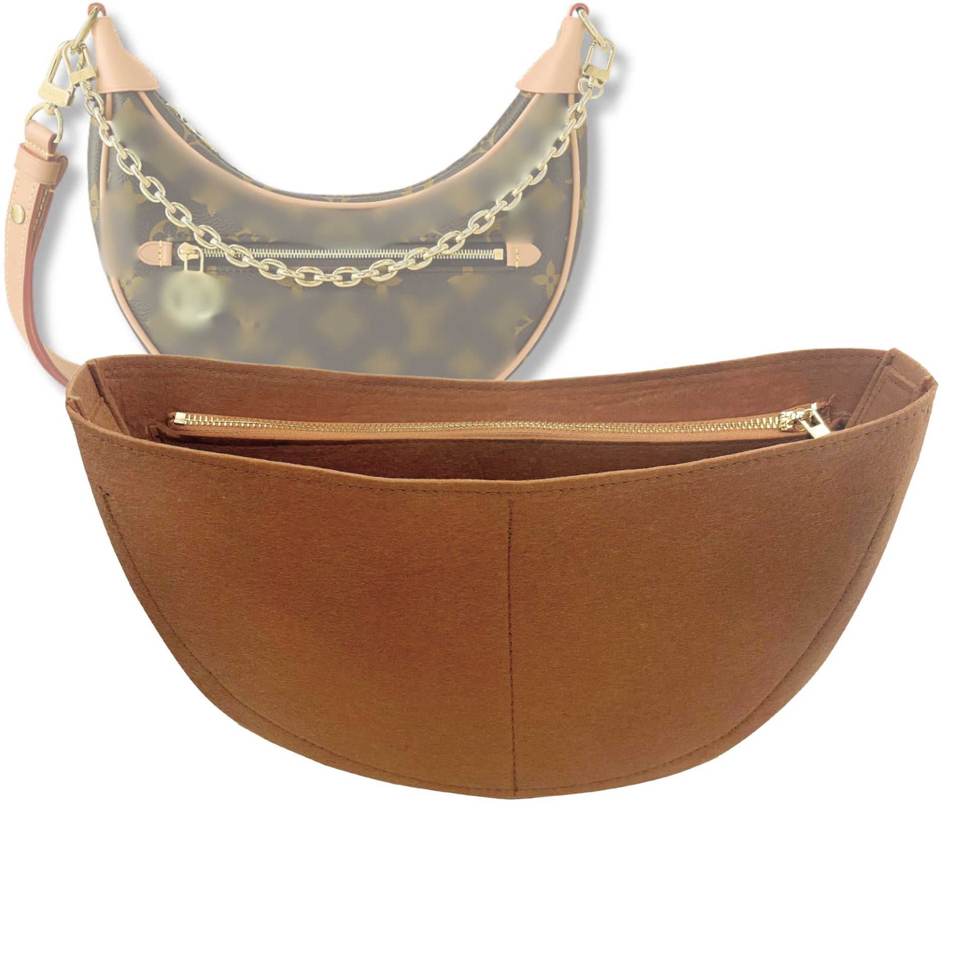 Bag Insert for (LV, Loop Bag) Organizer Tote Purse Organiser Liner Shaper [Premium Felt Material]