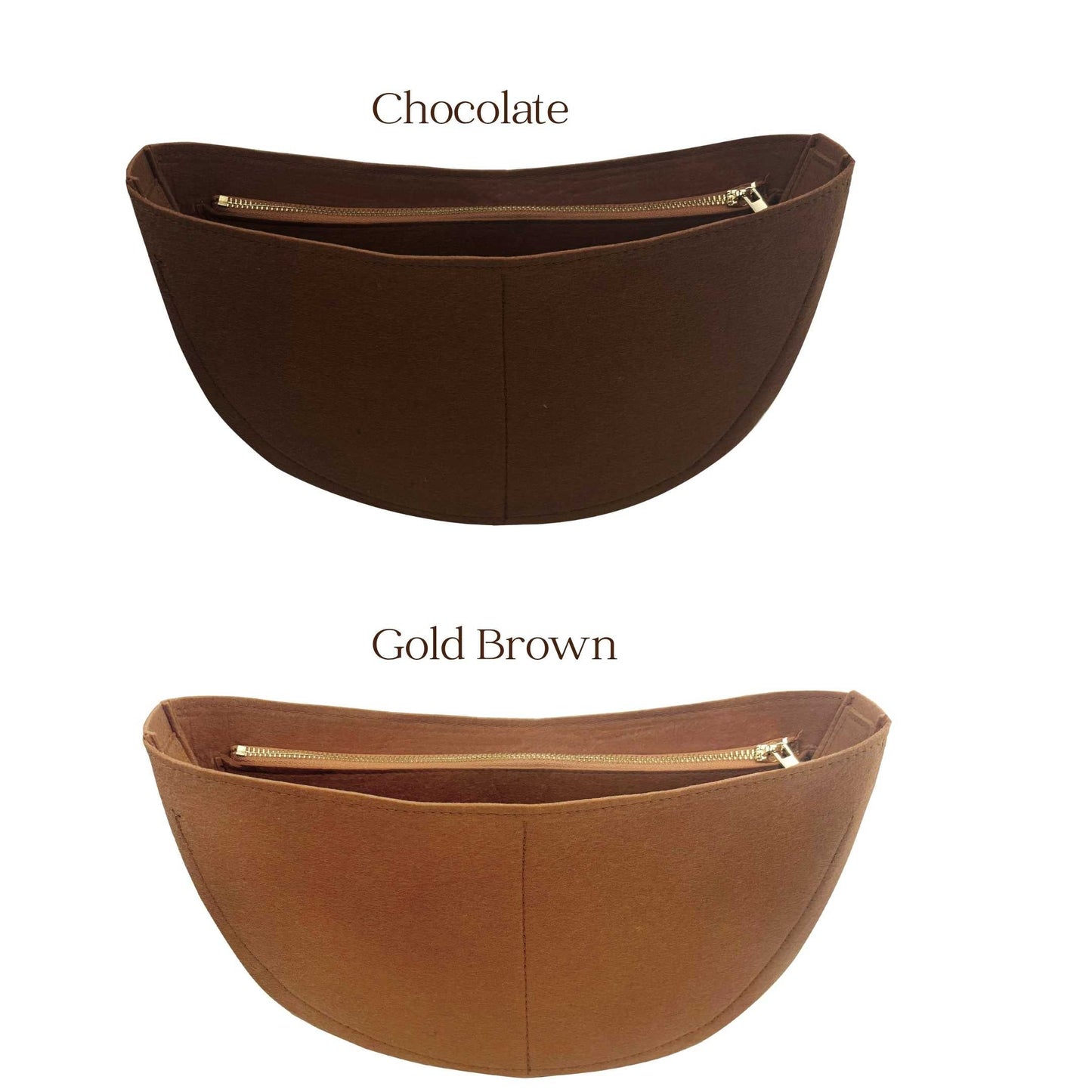 Bag Insert for (Rothys, The Crescent Bag) Organizer of Felt Fabric