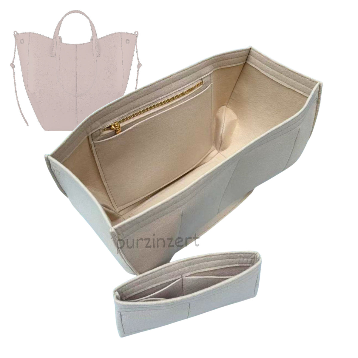 Bag Insert for (Polene, Cyme Tote) Organizer Tote Purse Organiser Liner Shaper [Premium Felt Material]