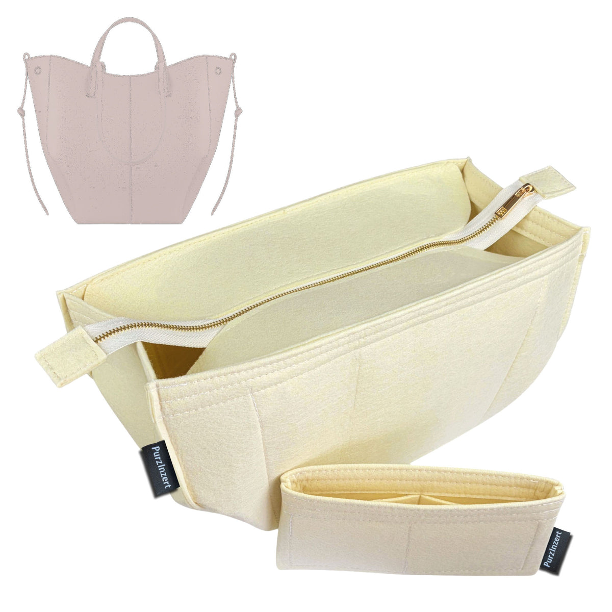 Bag Insert for (Polene, Cyme Tote) Organizer Tote Purse Organiser Liner Shaper [Premium Felt Material]