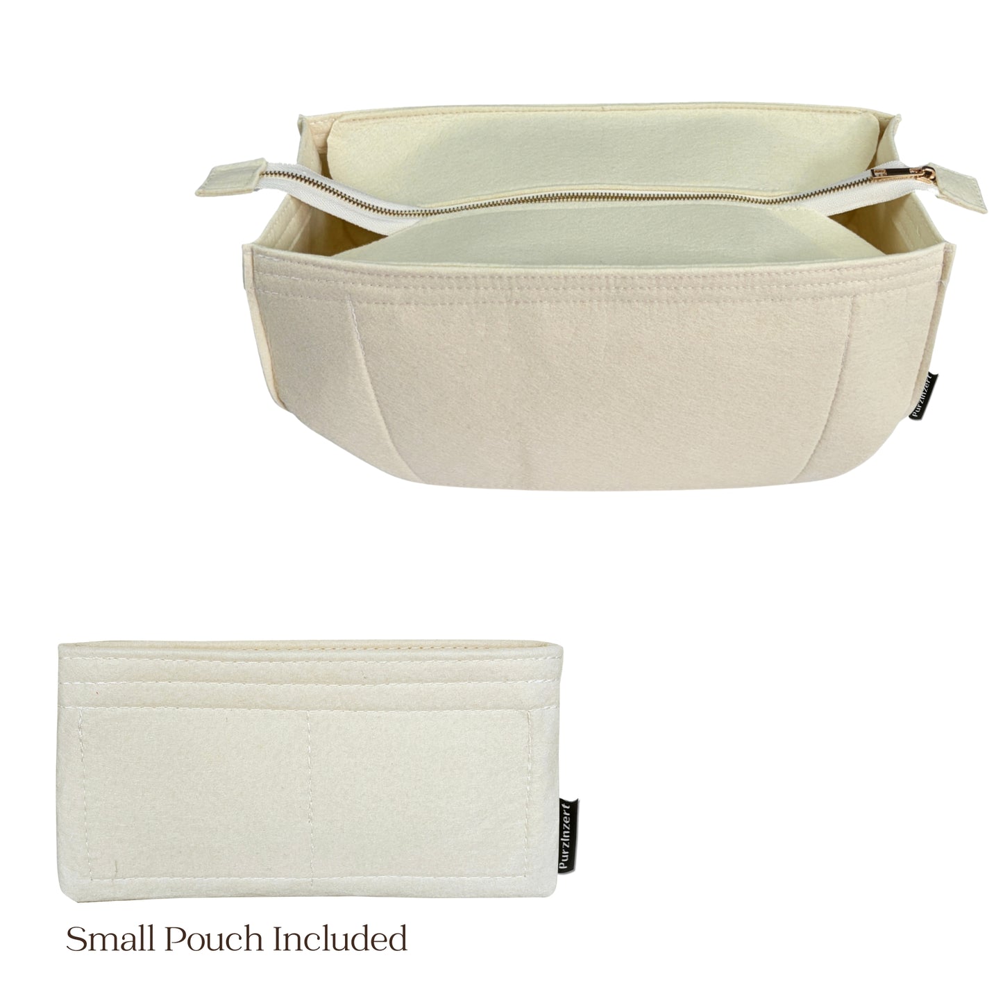 Bag Insert for (Cyme Mini) Organizer of Felt Fabric with Top Zip Cover