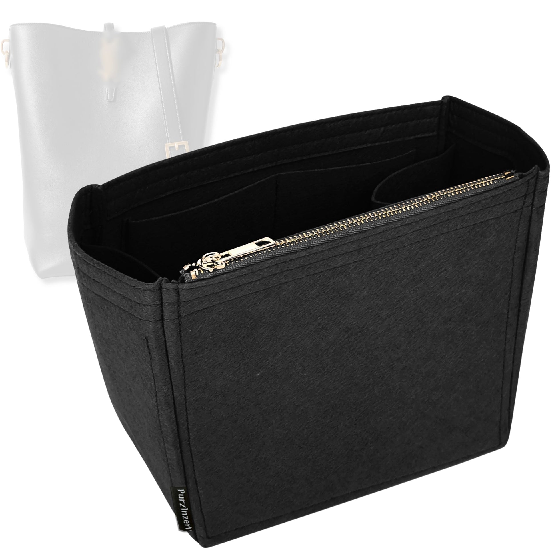 Bag Insert for (Saint Laurent (YSL), LE 37 Long) Organizer Tote Purse Organiser Liner Shaper [Premium Felt Material]
