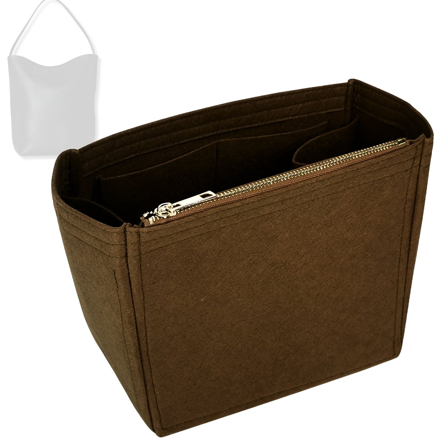 Bag Insert for (The Row, Small N/S Park Tote) Organizer Tote Purse Organiser Liner Shaper [Premium Felt Material]