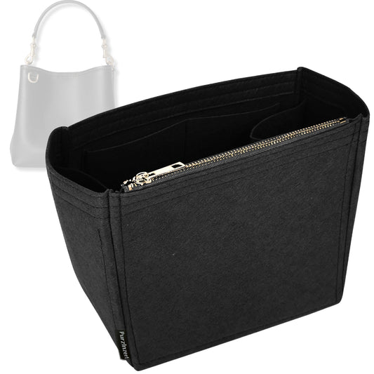 Bag Insert for (Gucci, GG Emblem small bucket bag, 7.5W x 7.1H x 4.3D) Organizer Tote Purse Organiser Liner Shaper [Premium Felt Material]
