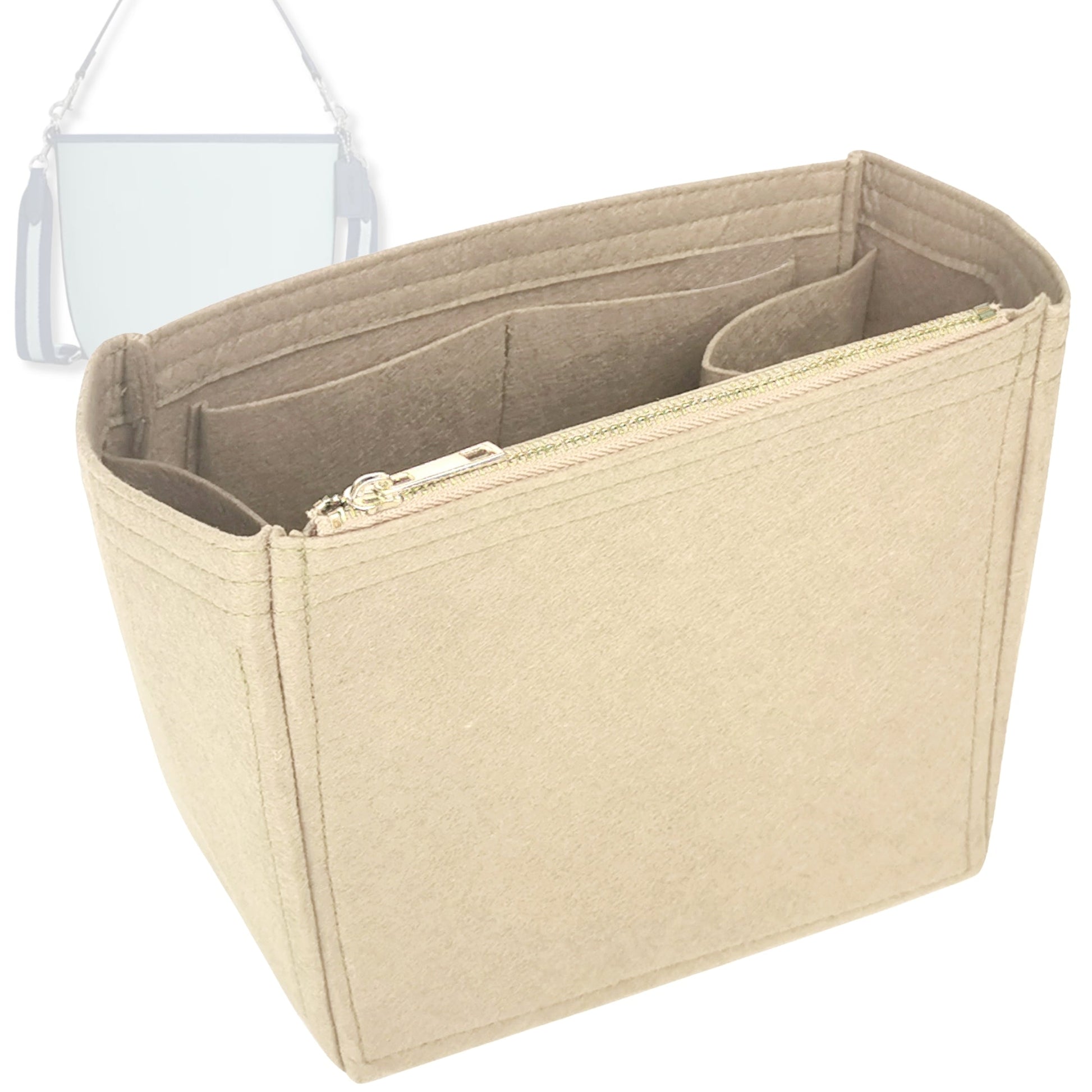 Bag Insert for (Coach, City Bucket Bag) Organizer Tote Purse Organiser Liner Shaper [Premium Felt Material]