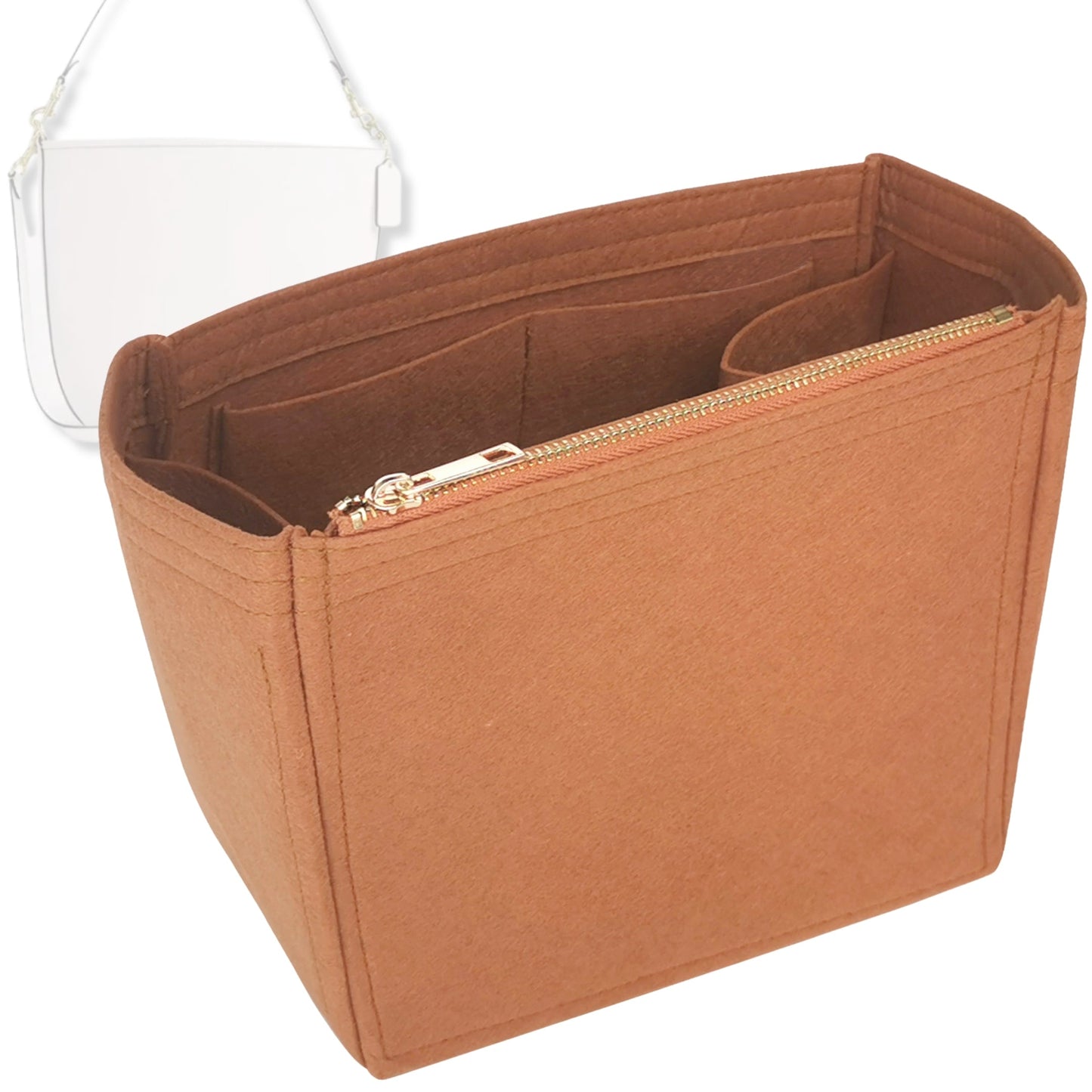 Bag Insert for (Coach, City Large Bucket Bag) Organizer Tote Purse Organiser Liner Shaper [Premium Felt Material]