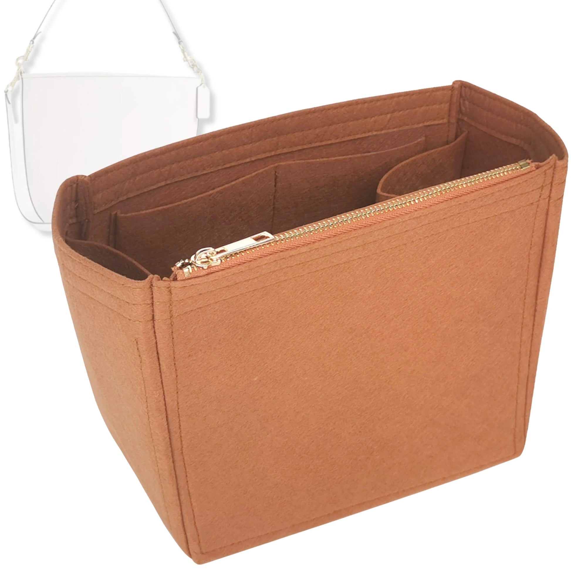 Bag Insert for (Coach, City Large Bucket Bag) Organizer Tote Purse Organiser Liner Shaper [Premium Felt Material]