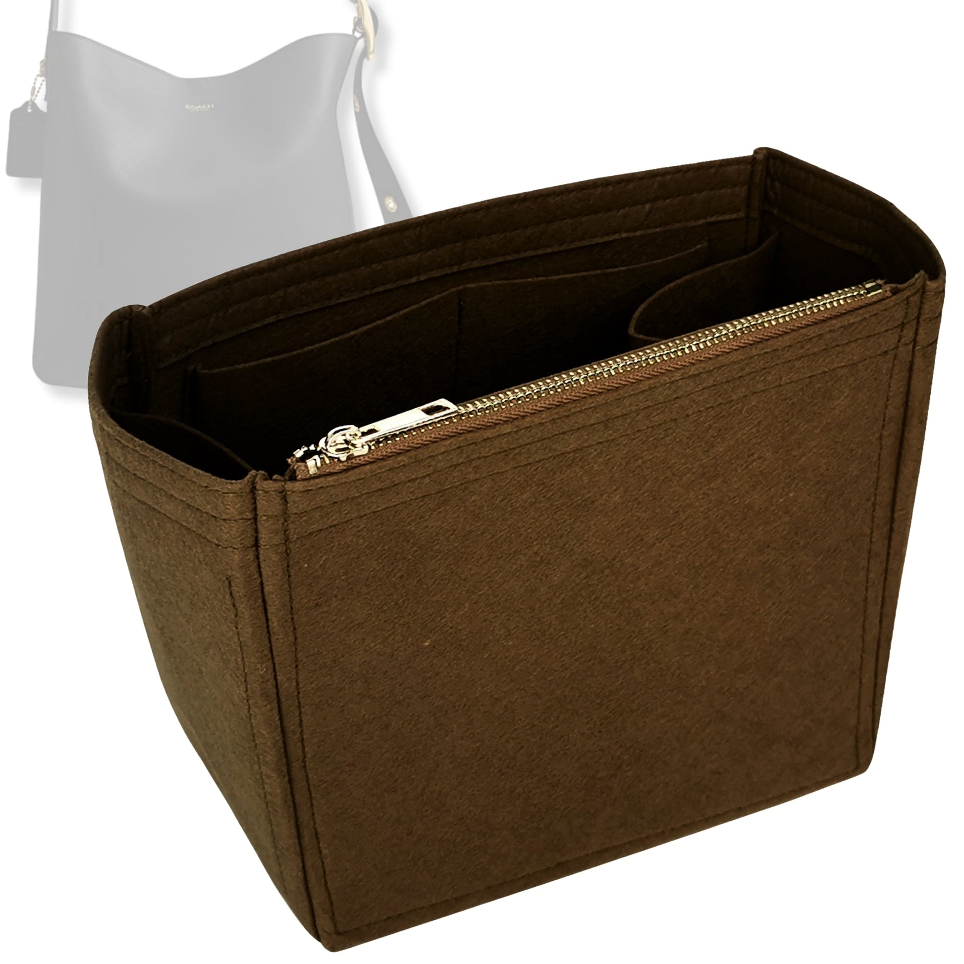 Bag Insert for (Coach, BLEECKER BUCKET BAG) Organizer Tote Purse Organiser Liner Shaper [Premium Felt Material]