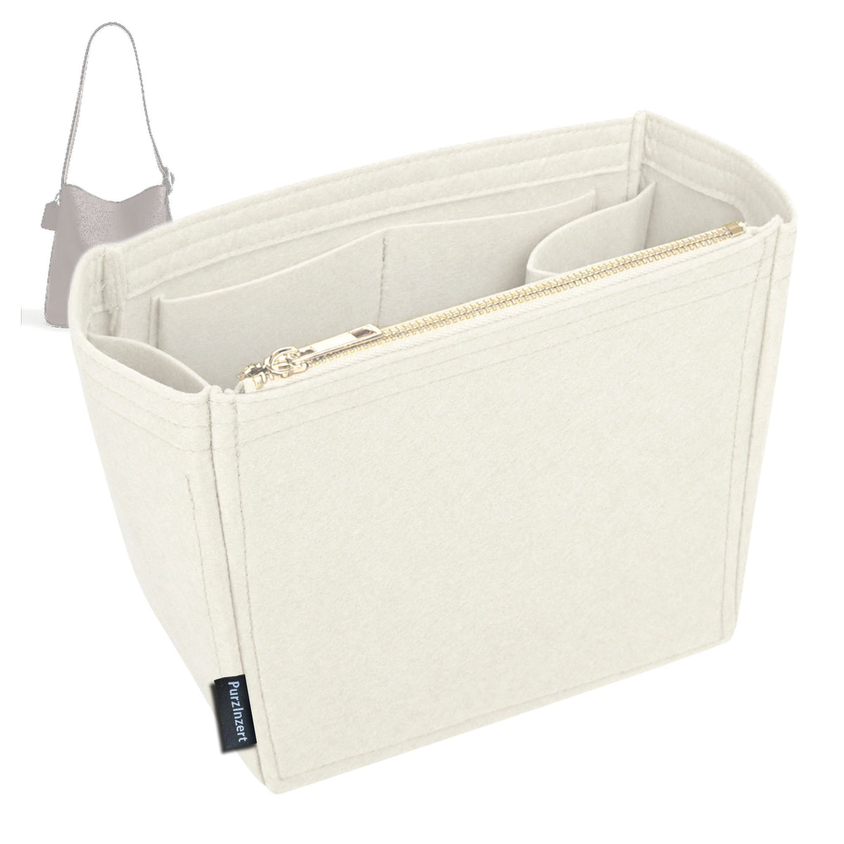 Bag Insert for (Coach, BLEECKER BUCKET BAG 36) Organizer Tote Purse Organiser Liner Shaper [Premium Felt Material]