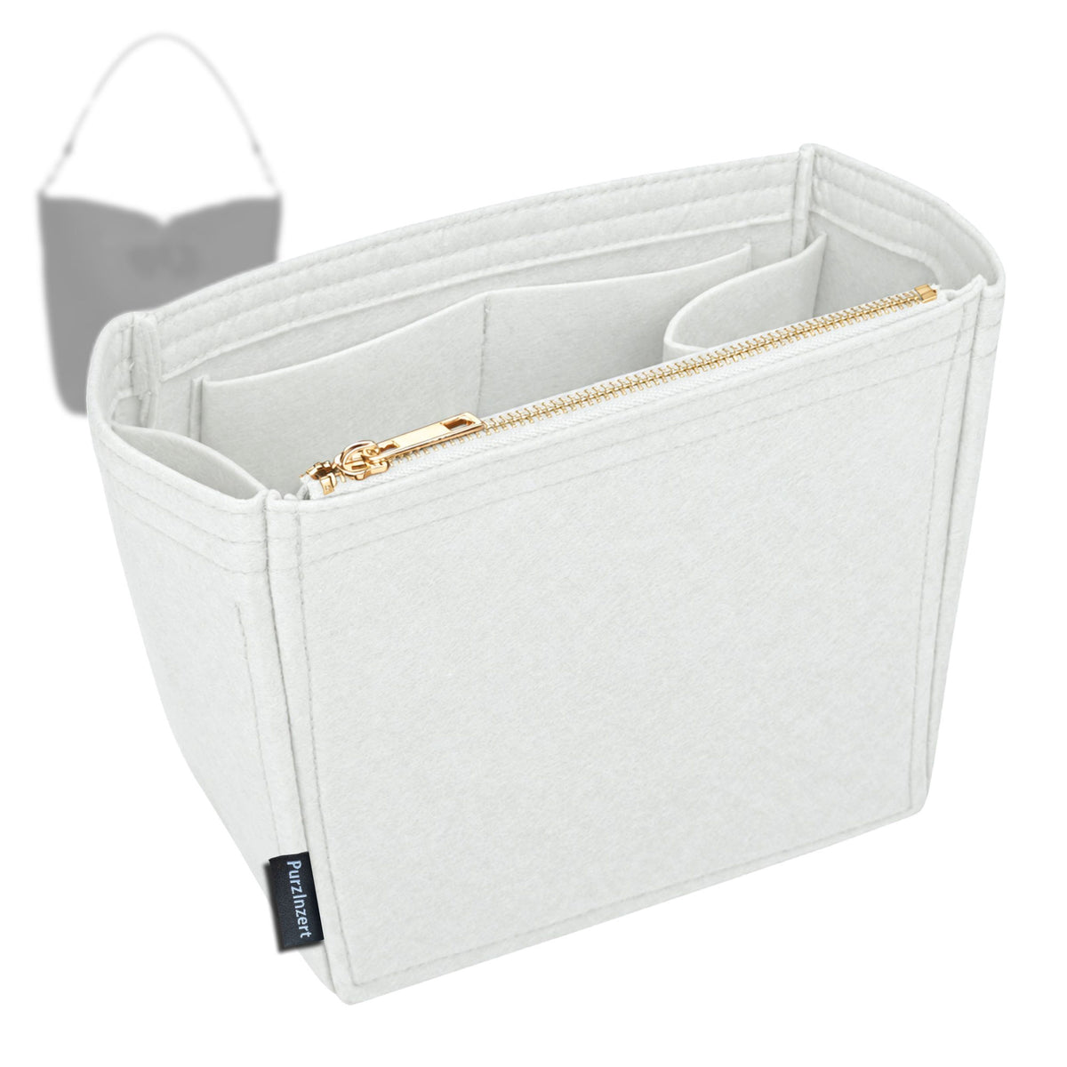 Bag Insert for (Longchamp, Le Roseau XS Bucket Bag) Organizer Tote Purse Organiser Liner Shaper [Premium Felt Material]