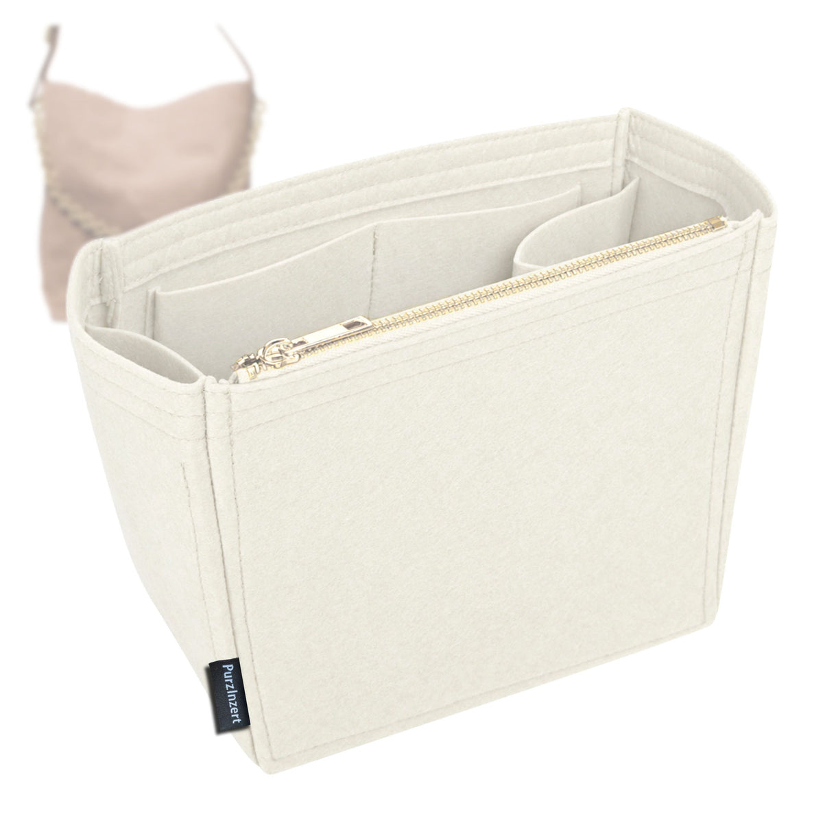 Bag Insert for (Michael Kors, Nolita Large Suede Bucket Tote Bag) Organizer Tote Purse Organiser Liner Shaper [Premium Felt Material]