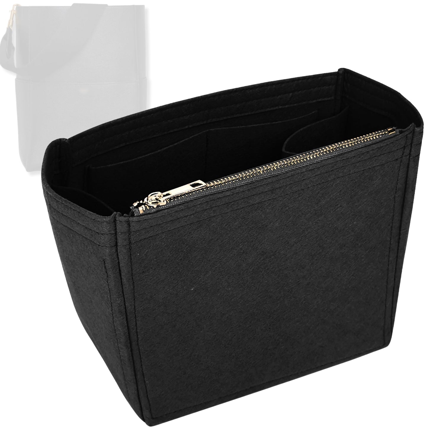 Bag Insert for (Celine, Sangle Bucket Medium) Organizer Tote Purse Organiser Liner Shaper [Premium Felt Material]