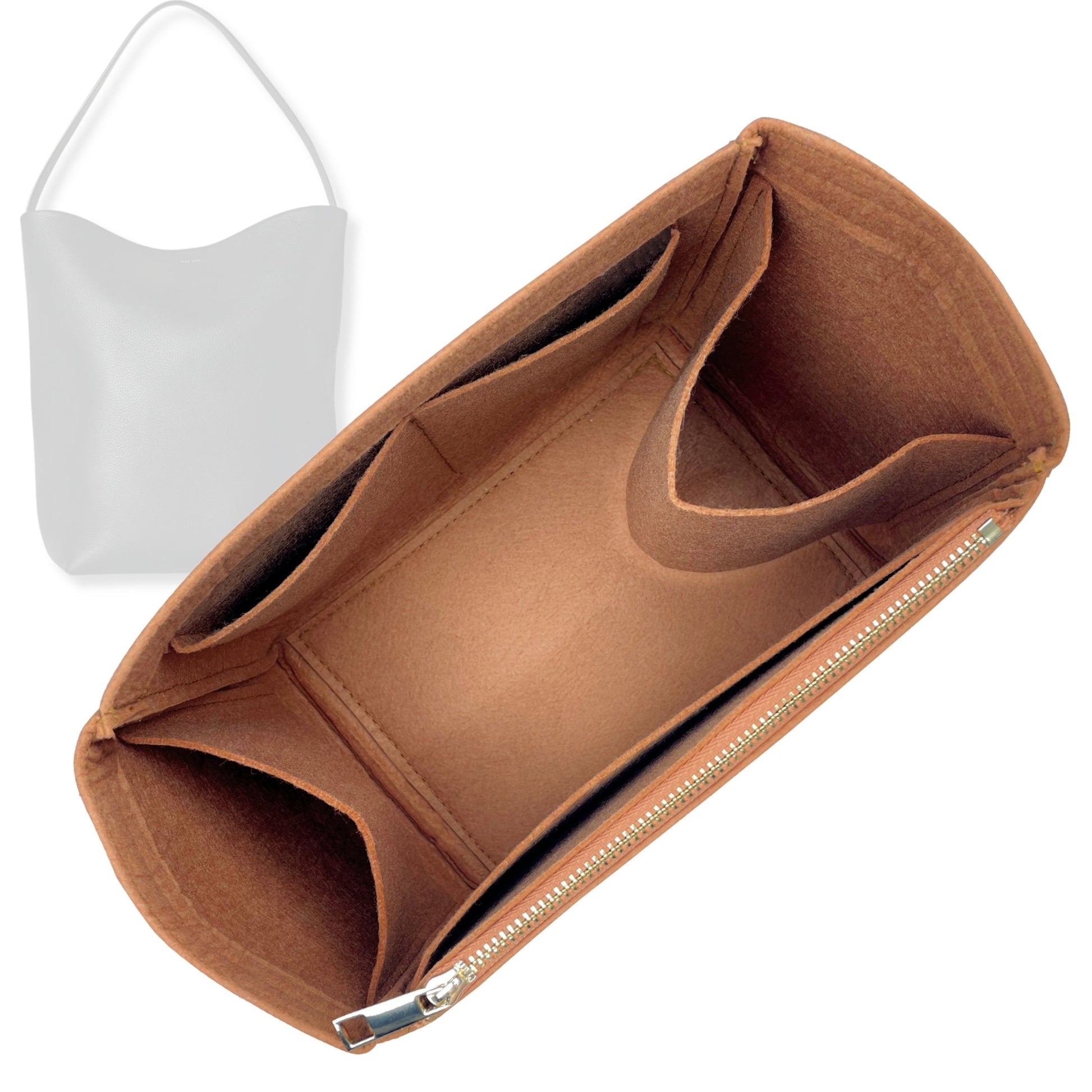 Bag Insert for (The Row, Large N/S Park Tote) Organizer Tote Purse Organiser Liner Shaper [Premium Felt Material]
