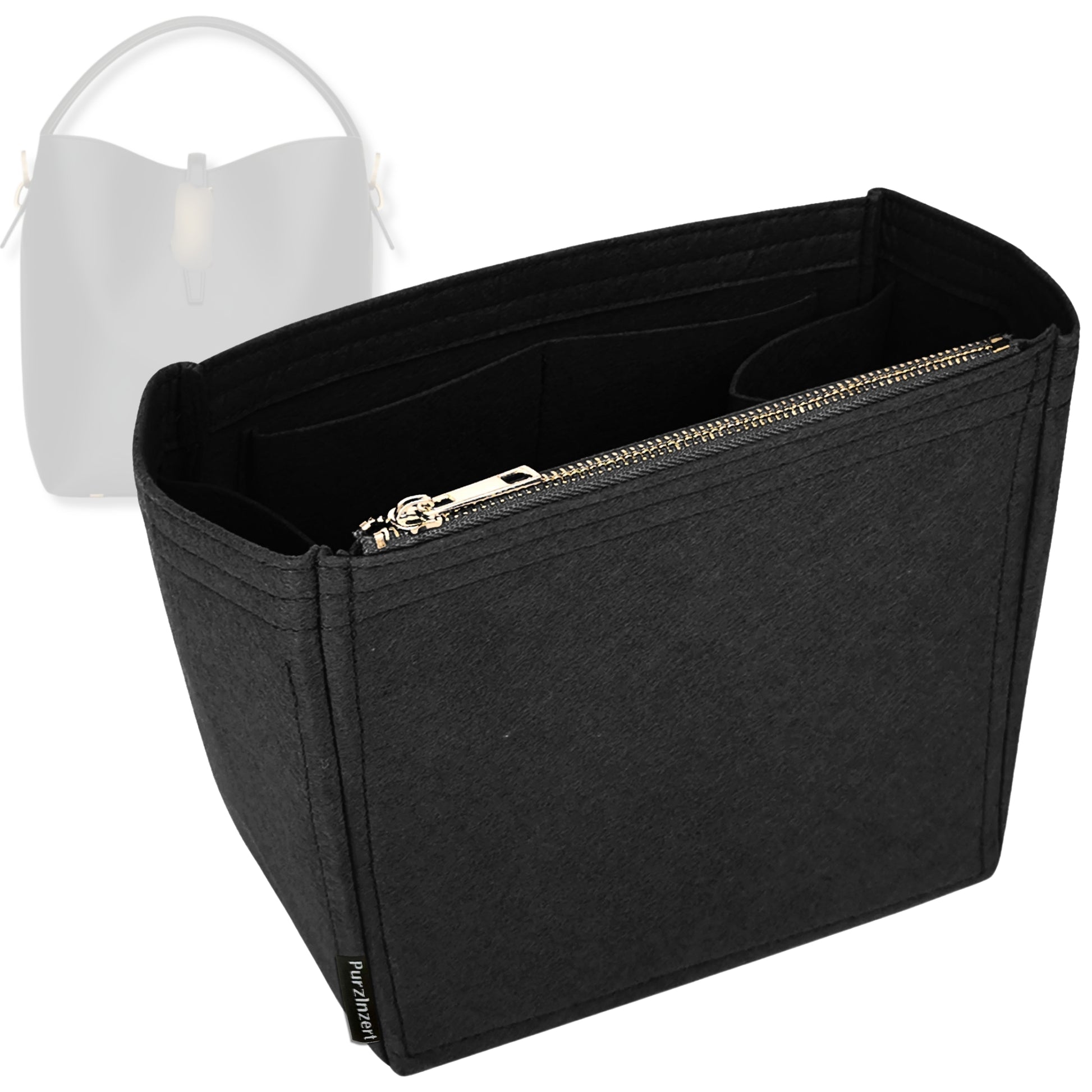 Bag Insert for (Saint Laurent (YSL), LE 37 small in shiny leather) Organizer Tote Purse Organiser Liner Shaper [Premium Felt Material]