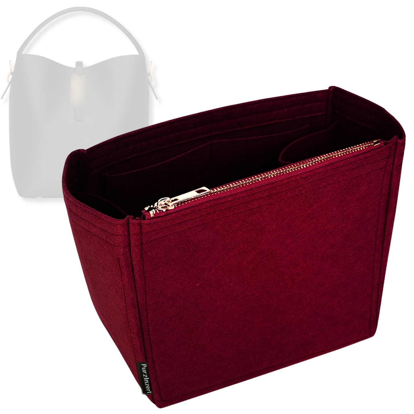 Bag Insert for (Saint Laurent (YSL), LE 37 in shiny leather) Organizer Tote Purse Organiser Liner Shaper [Premium Felt Material]