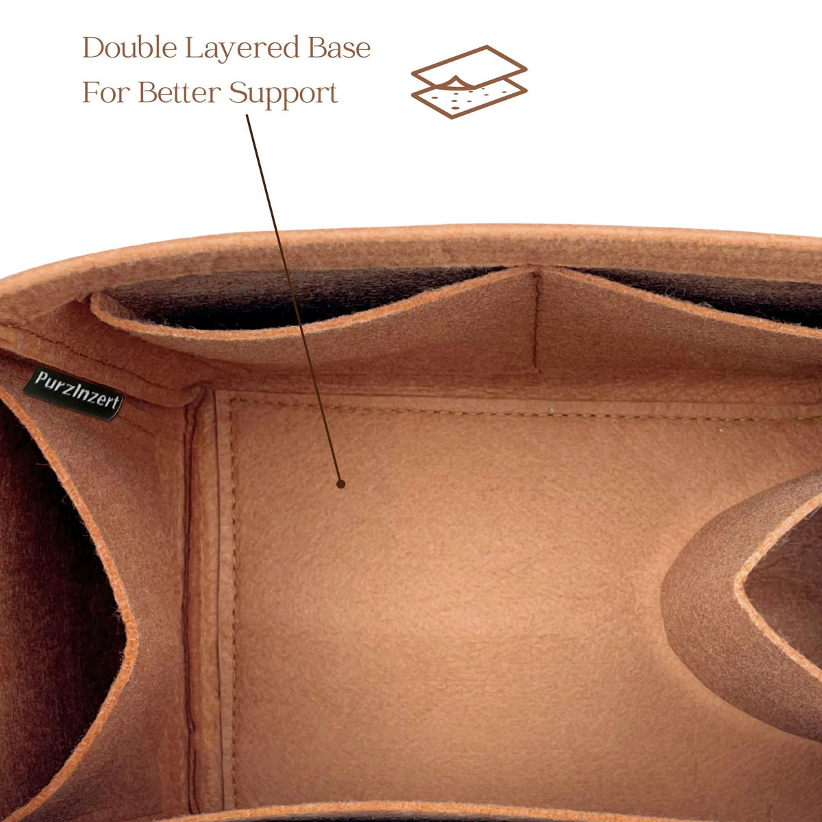 Bag Insert for (Christian Louboutin, By My Side leather bucket bag) Organizer of Felt Fabric