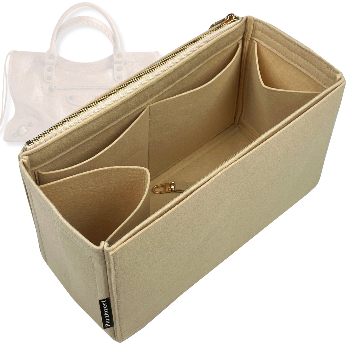Bag Insert for (Balenciaga, Le City Medium) Organizer Tote Purse Organiser Liner Shaper [Premium Felt Material]