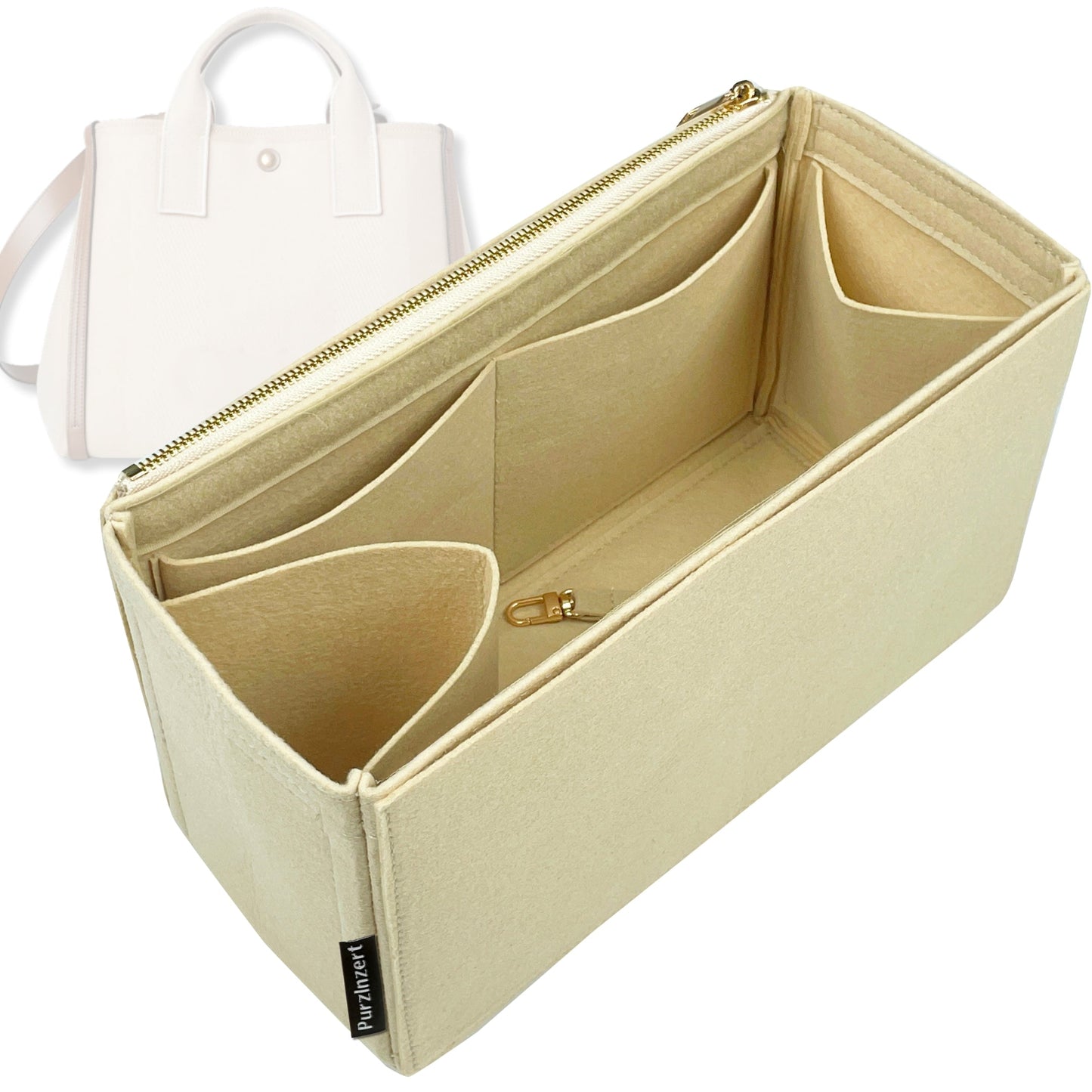Bag Insert for (Chloe, Carry Tote 40cm) Organizer Tote Purse Organiser Liner Shaper [Premium Felt Material]