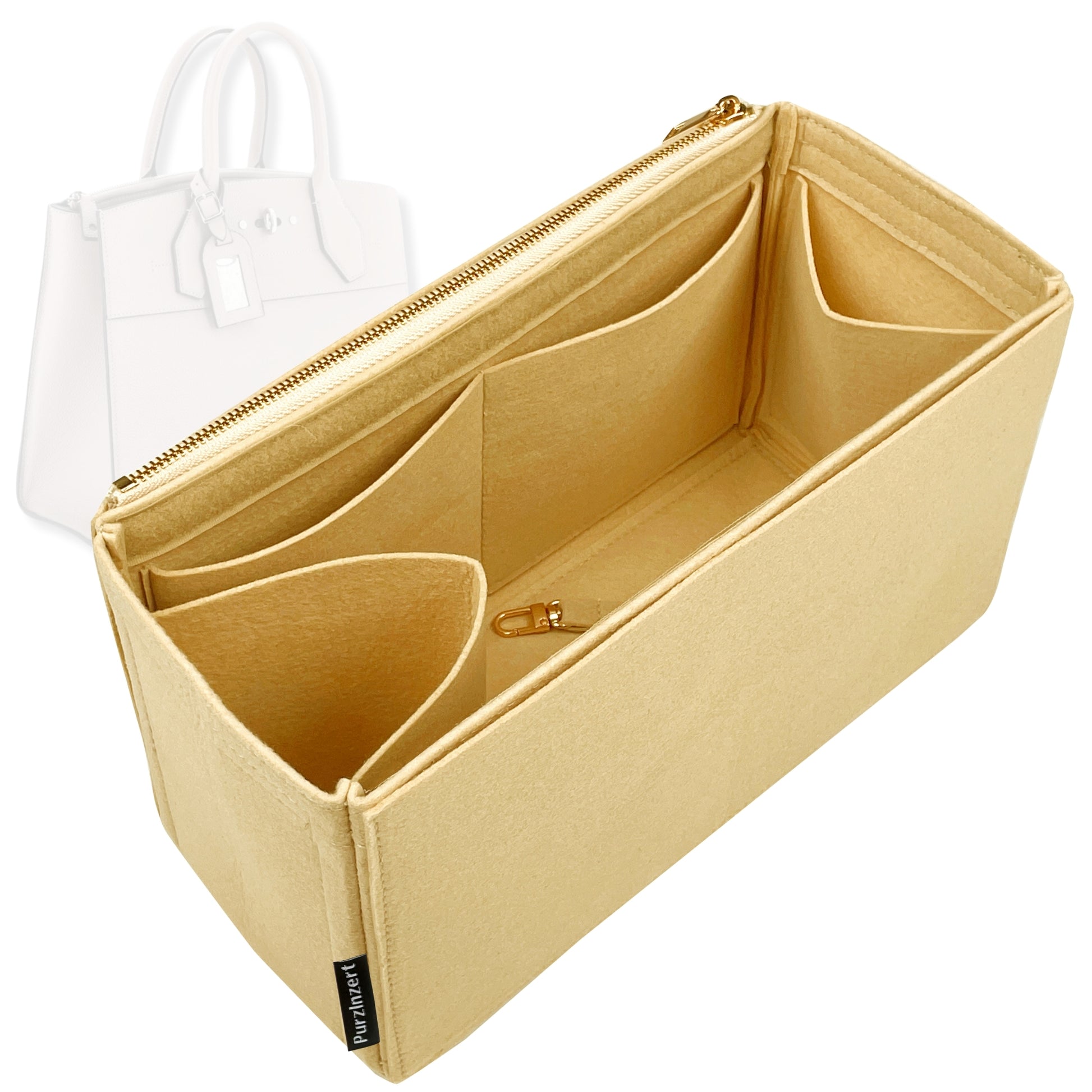 Bag Insert for (LV, City Steamer MM (Medium)) Organizer Tote Purse Organiser Liner Shaper [Premium Felt Material]