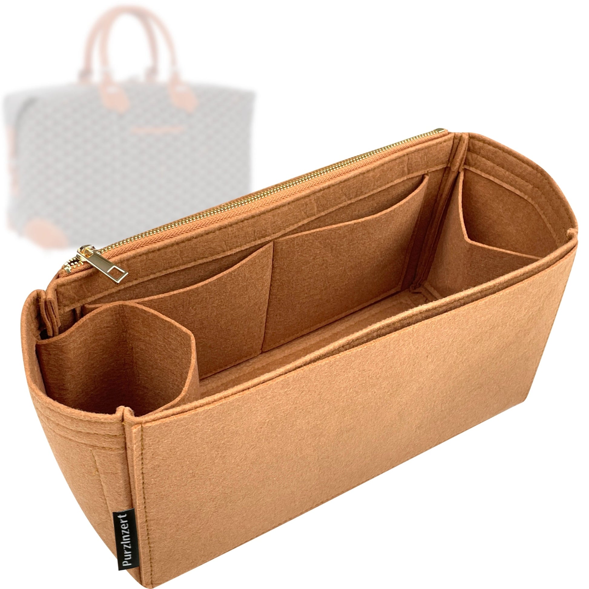 Bag Insert for (Goyard, Bowling 45 Bag) Organizer Tote Purse Organiser Liner Shaper [Premium Felt Material]