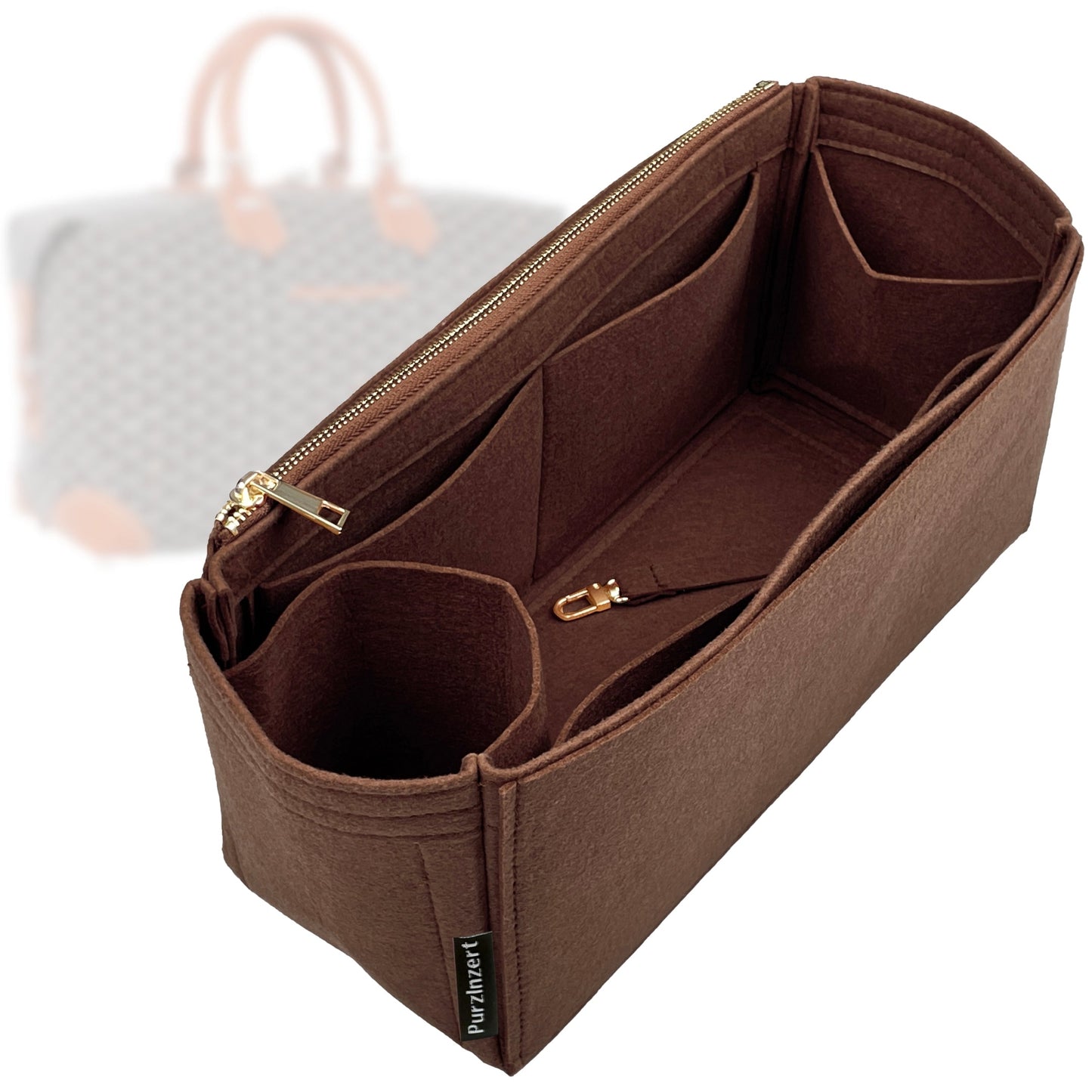 Bag Insert for (Goyard, Bowling 55 Bag) Organizer Tote Purse Organiser Liner Shaper [Premium Felt Material]
