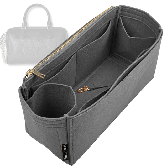 Bag Insert for (Gucci, GG Emblem medium shoulder bag, 10W x 7.9H x 2D) Organizer Tote Purse Organiser Liner Shaper [Premium Felt Material]